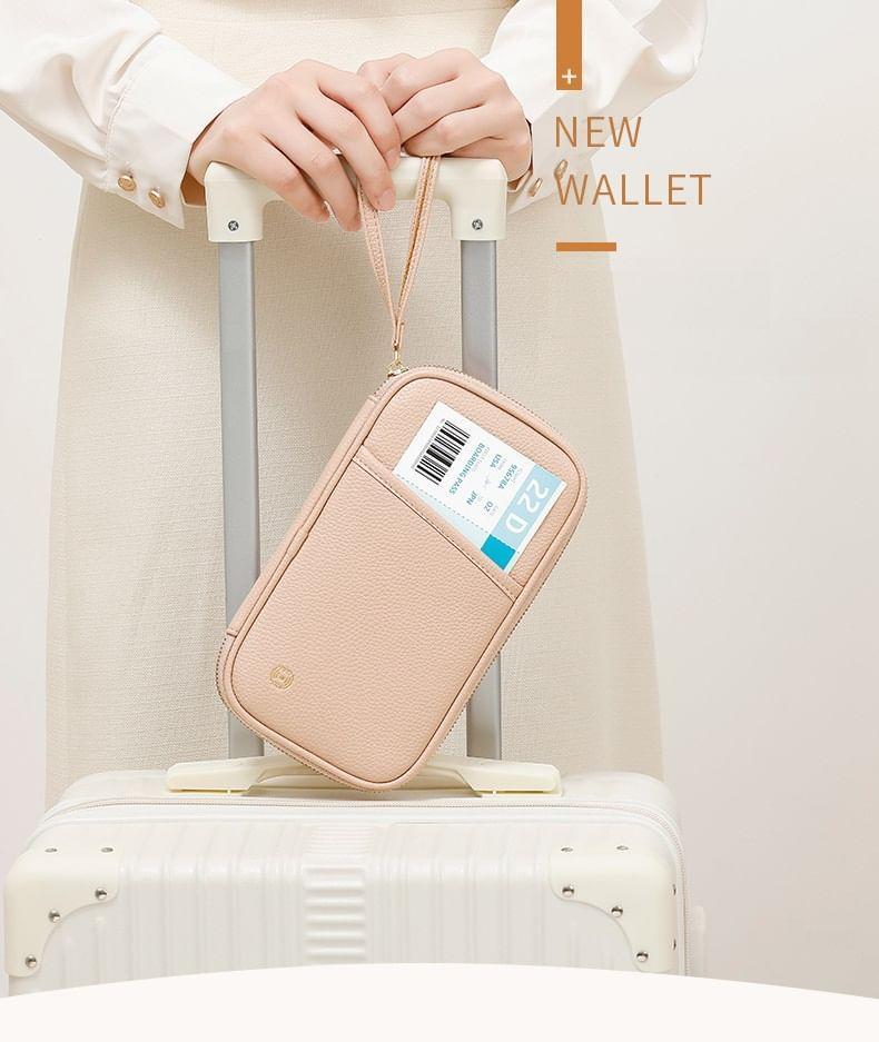Plain Faux Leather Passport Case Product Image