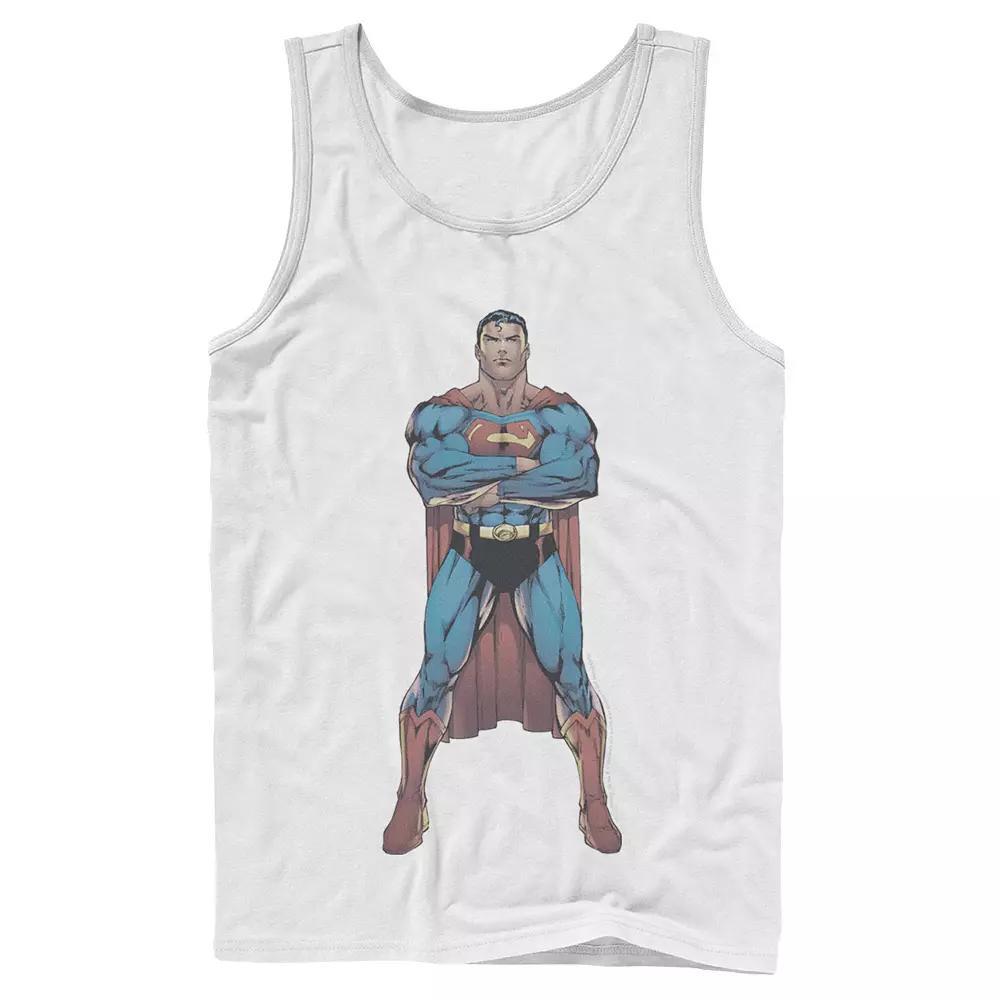 Men's DC Comics Superman Power Stance Comic Poster Tank Top, Size: XL, Black Product Image