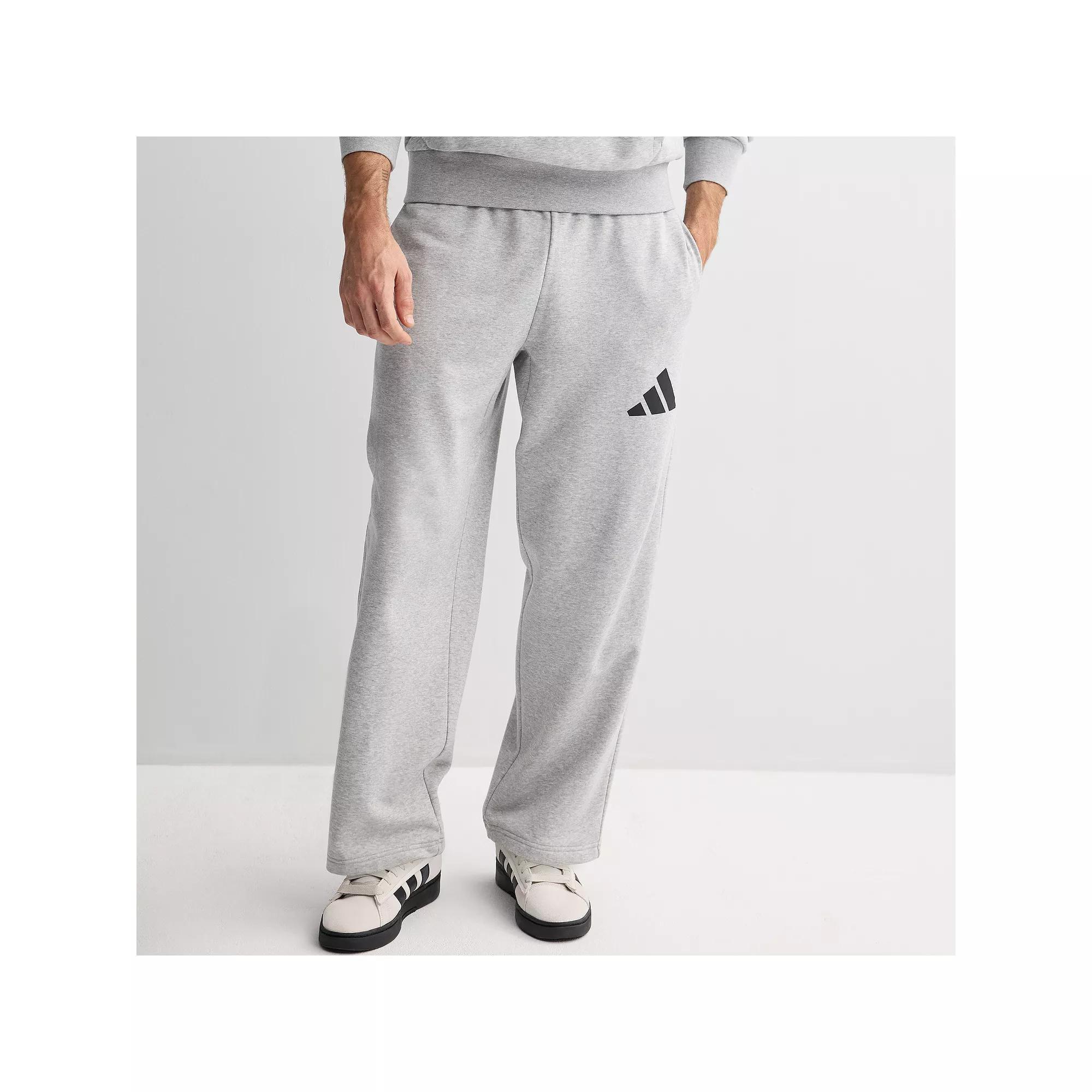 Men's adidas Essentials Three Bar Sportswear Pants, Size: Medium, Medium Grey Grey Product Image