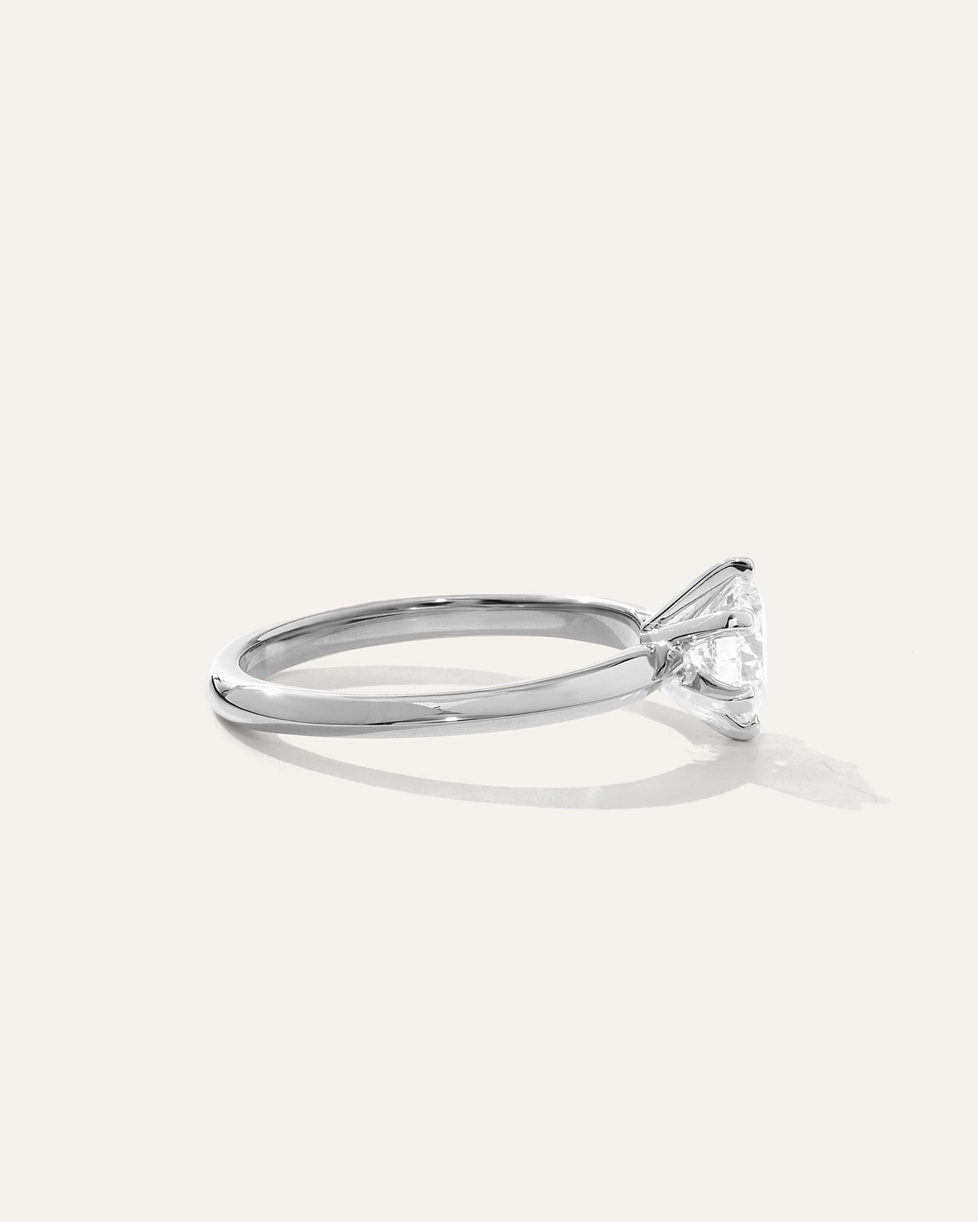 Quince | Women's Lab Grown Diamond Round Six Prong Knife Edge Engagement Ring Product Image