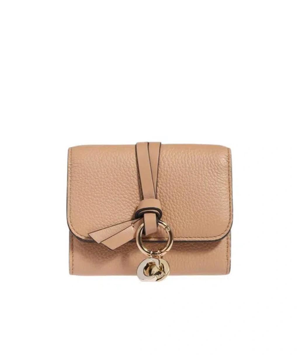 CHLOÉ Small Alphabet Tri-fold Wallet In Brown Product Image