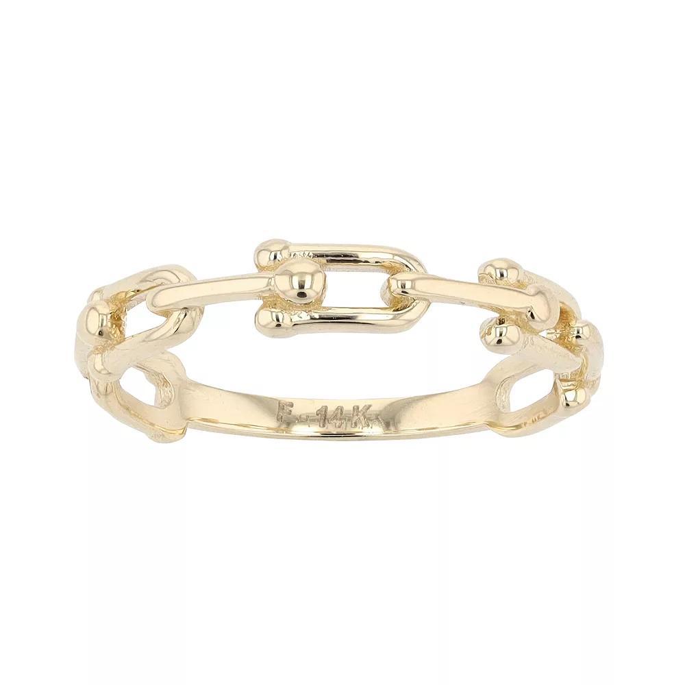 Au Naturale 14k Gold U-Link Ring, Women's, Size: 7 Product Image