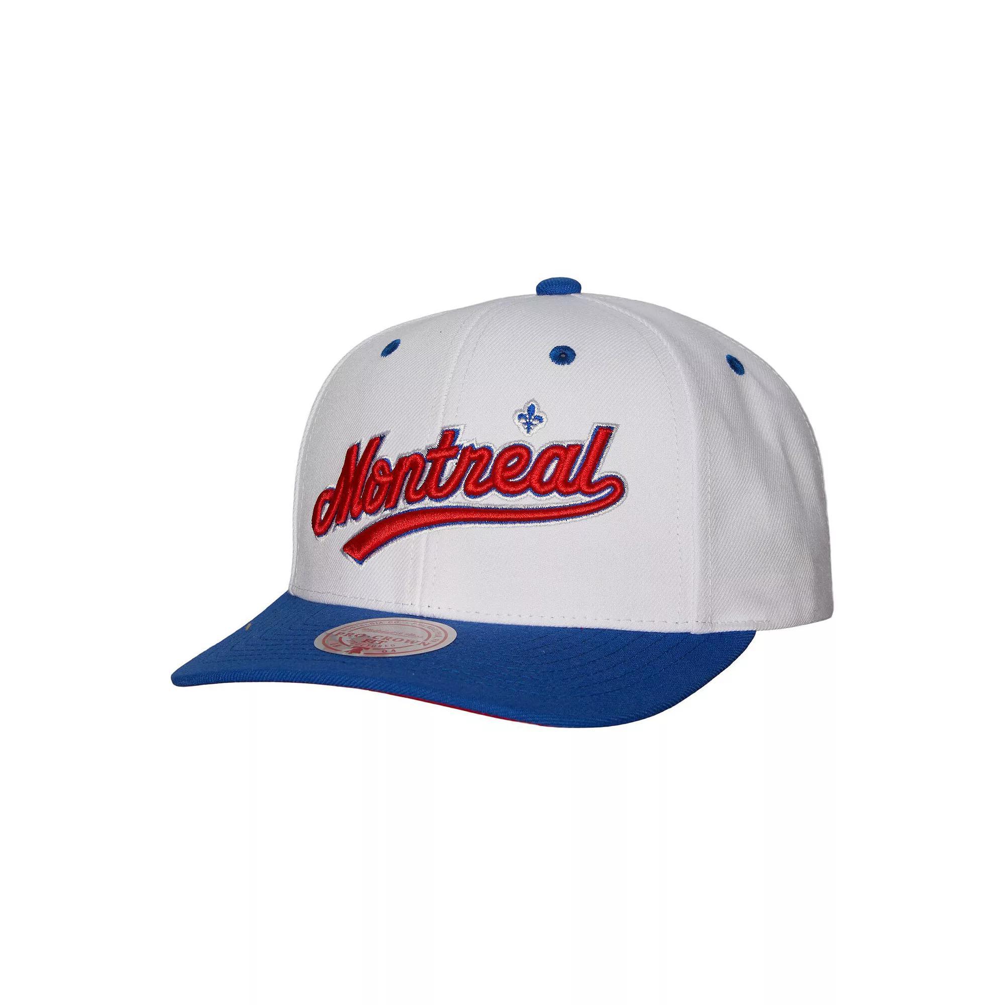 Mens Mitchell & Ness White Montreal Expos Cooperstown Collection Pro Crown Snapback Hat Product Image