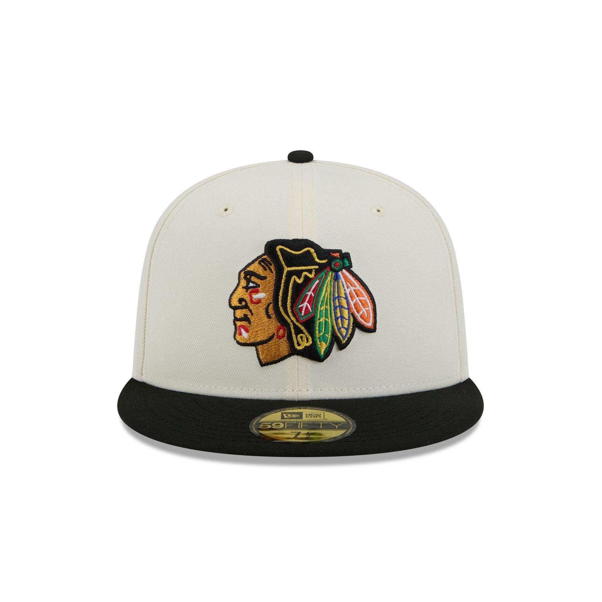 Chicago Blackhawks Chrome White 59FIFTY Fitted Hat Male Product Image