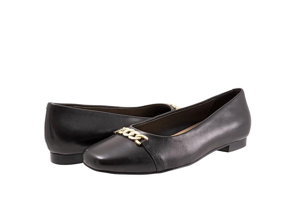 Trotters Harmony Leather Square Toe Chain Flats Product Image