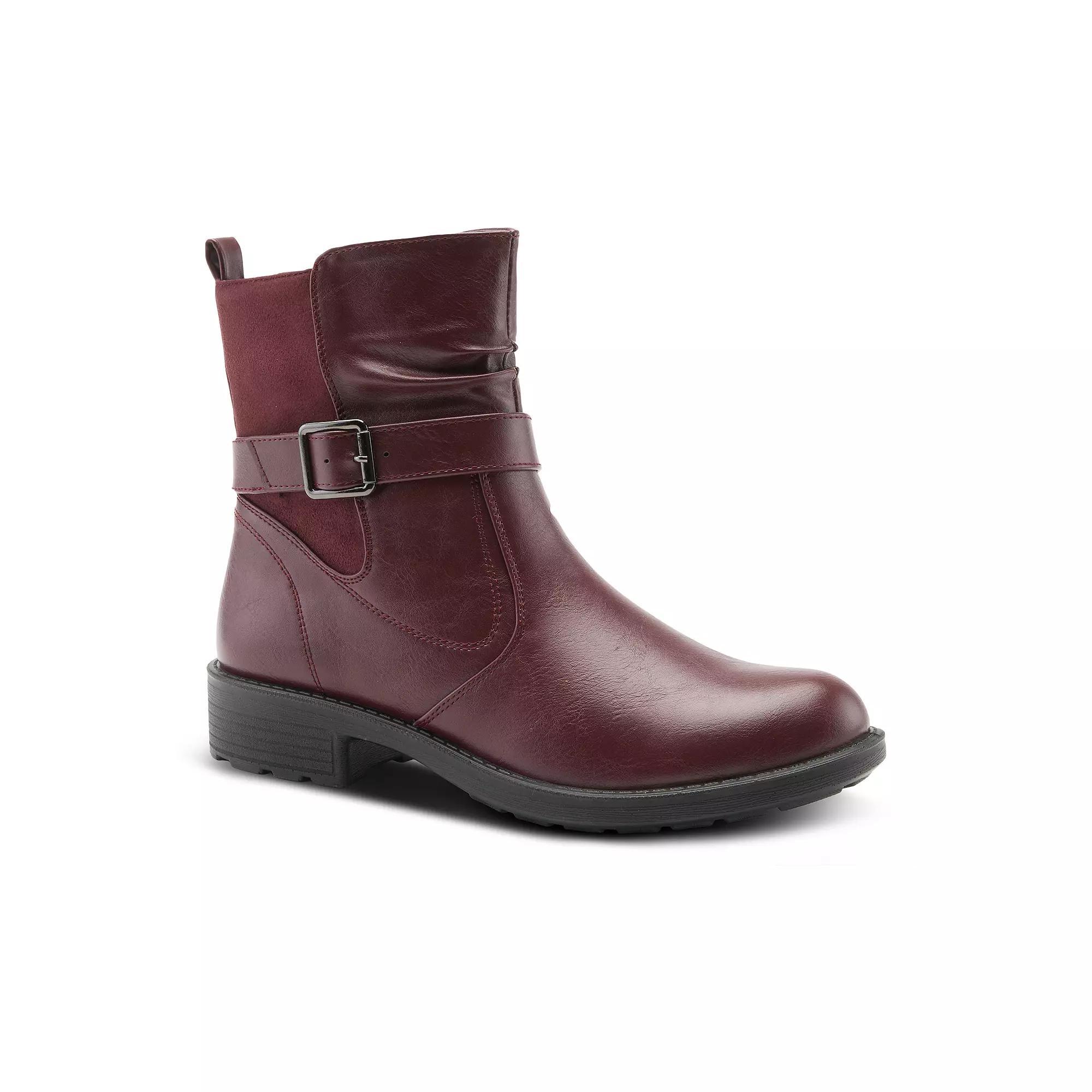 Flexus by Spring Step Cahir Womens Buckle Strap Ankle Boots Red Product Image