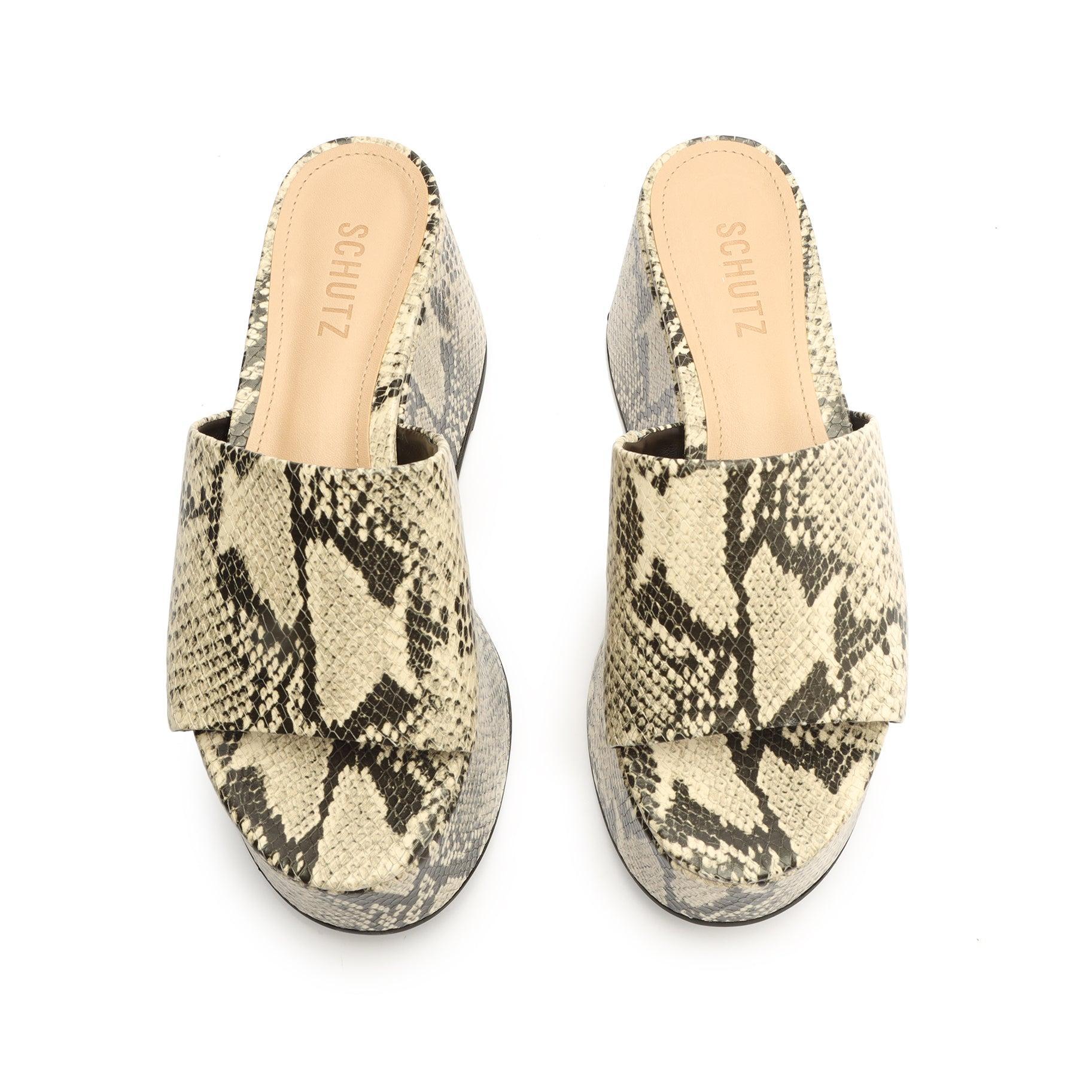 Marih Snake-Embossed Leather Sandal Female Product Image