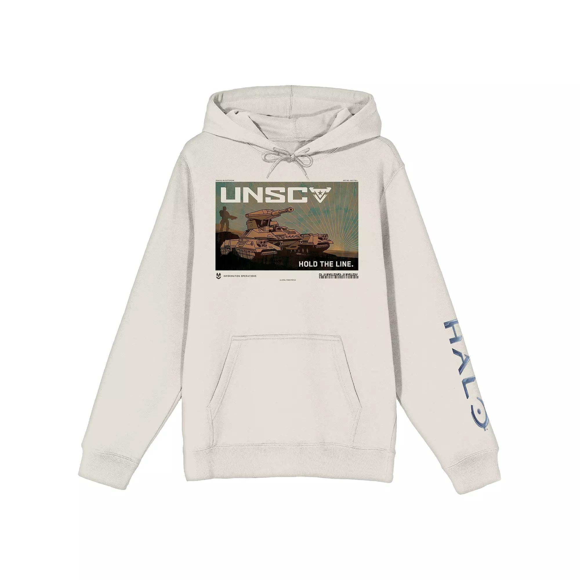 Men's Halo UNSC Hold The Line Scorpion Tank Graphic Hoodie, Size: XXL, Green Product Image