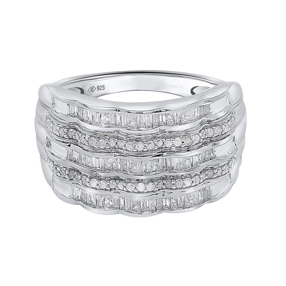 Sterling Silver 1/2 Carat T.W. Diamond Layer Ring, Women's, Size: 9, Silver Tone Product Image