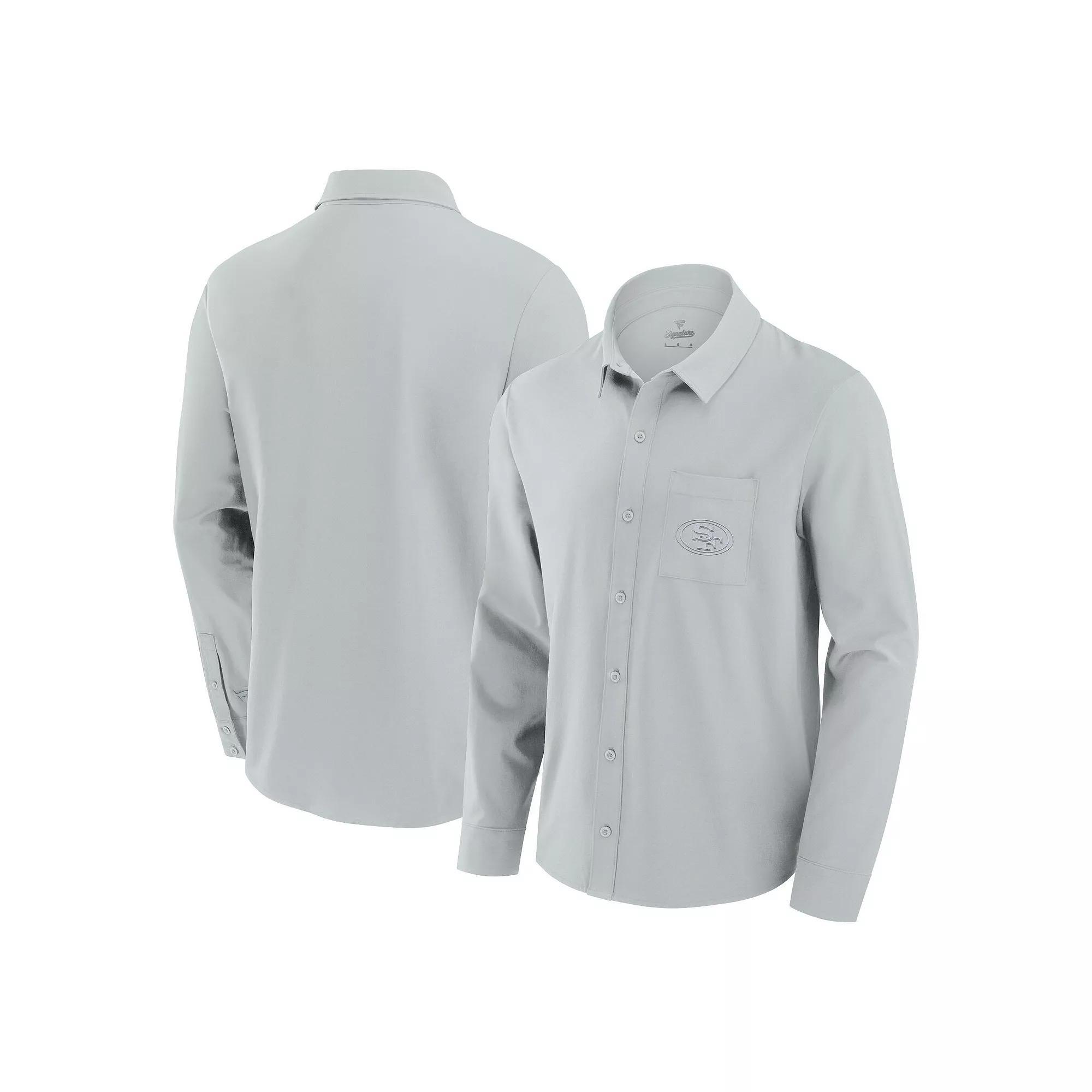 Men's Fanatics Light Blue New York Giants Front Office Long Sleeve Button-Up Shirt, Size: 3XL Product Image