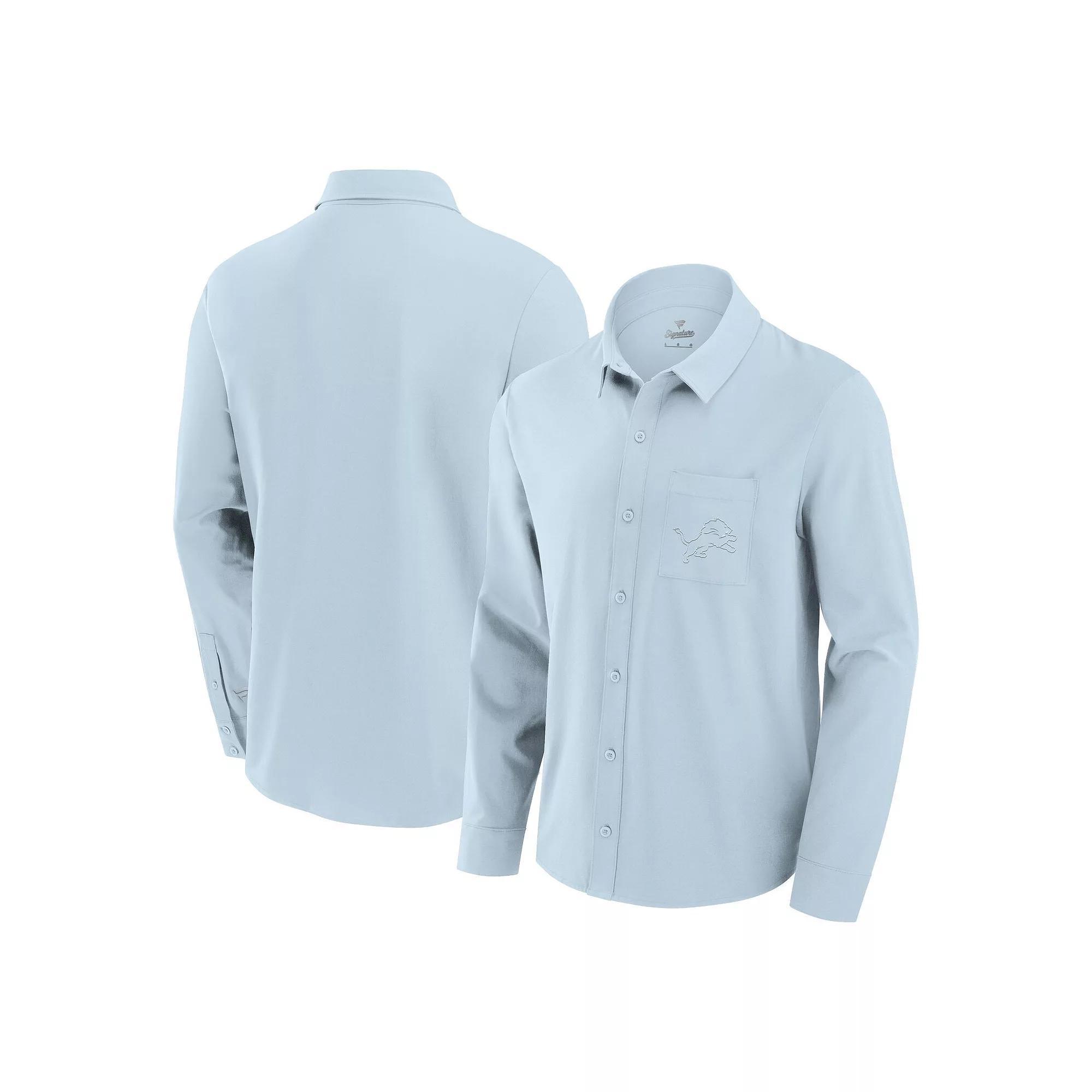 Men's Fanatics Light Blue New York Giants Front Office Long Sleeve Button-Up Shirt, Size: 3XL Product Image