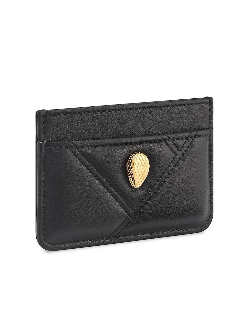 Womens Serpenti Quilted Leather Card Holder Product Image