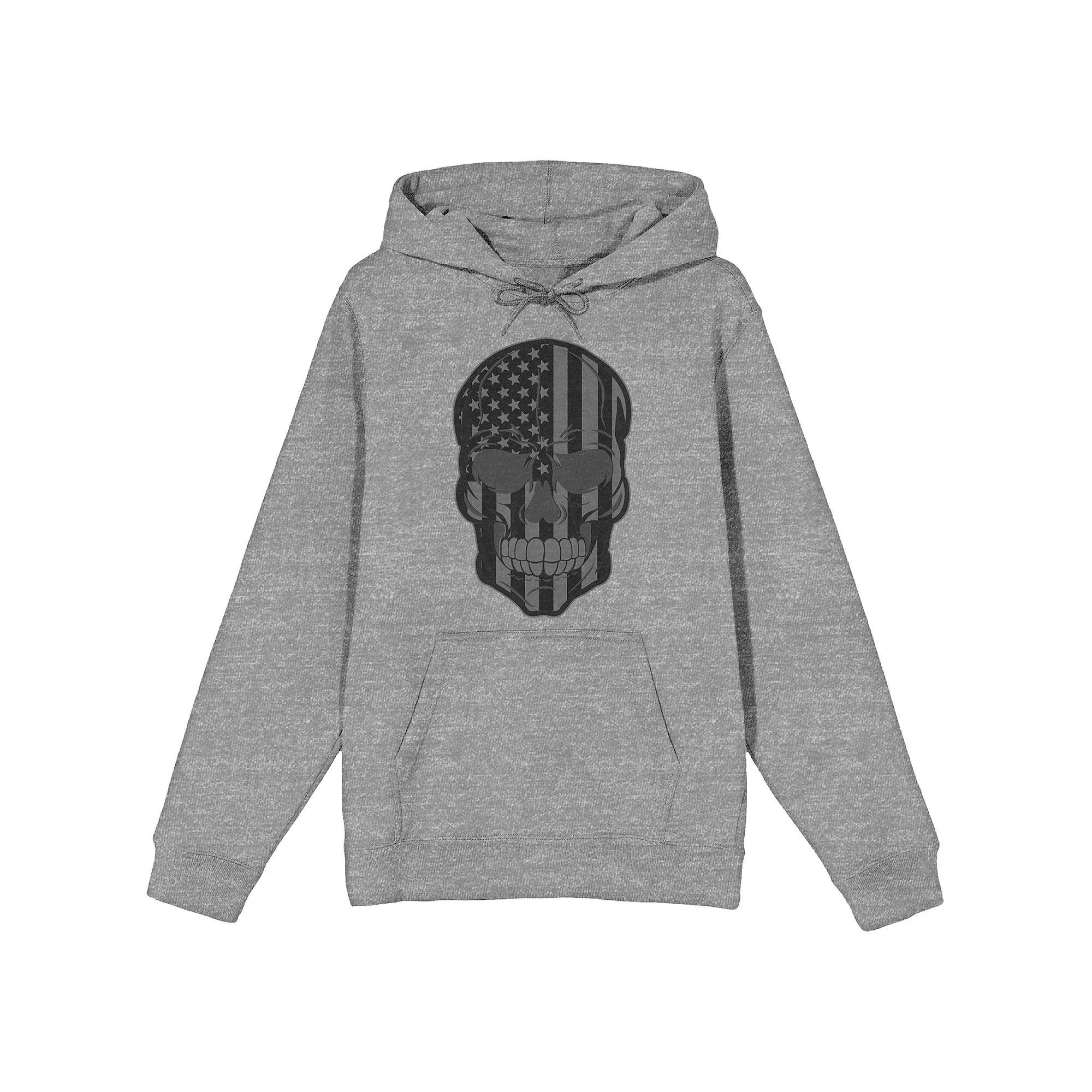 Men's Skull Graphic Hoodie, Size: Medium, Gray Product Image