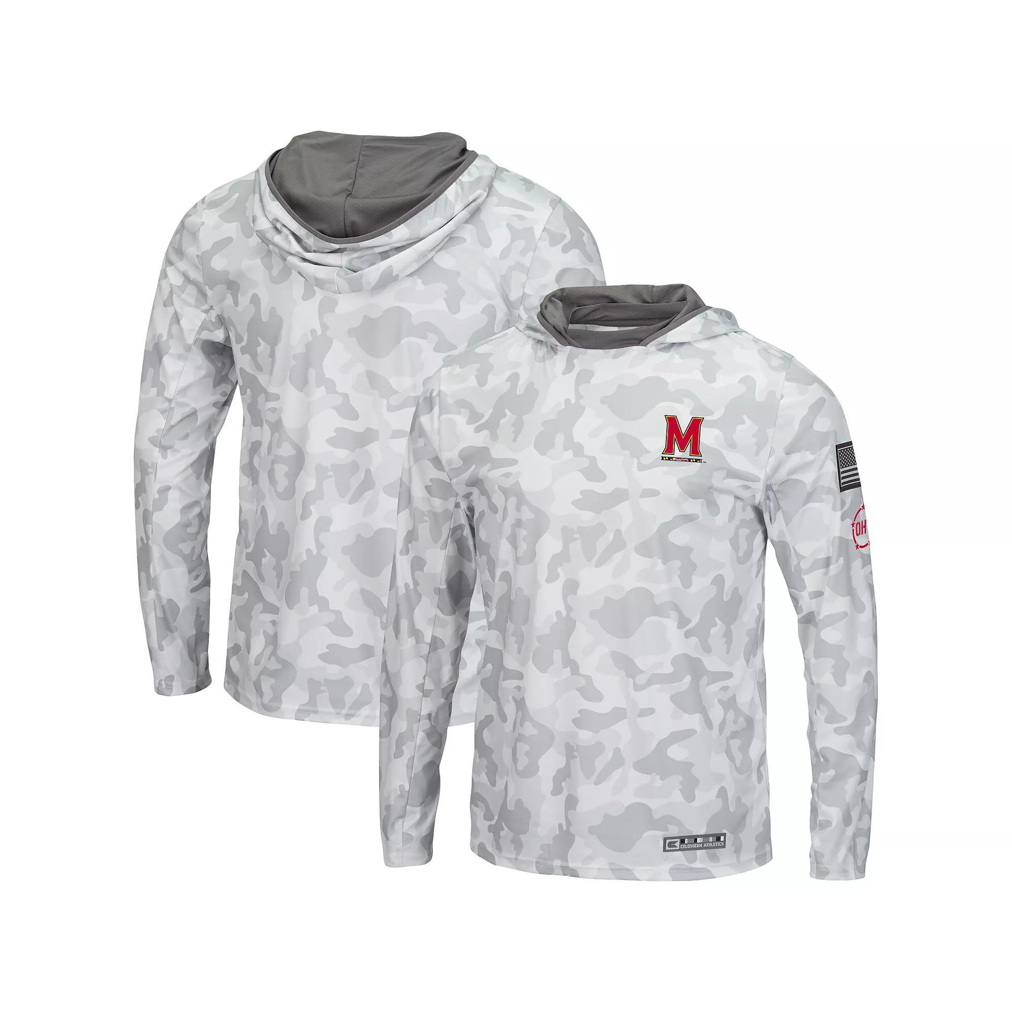Men's Colosseum Arctic Camo Maryland Terrapins OHT Military Appreciation Long Sleeve Hoodie Top, Size: Large, Team Product Image