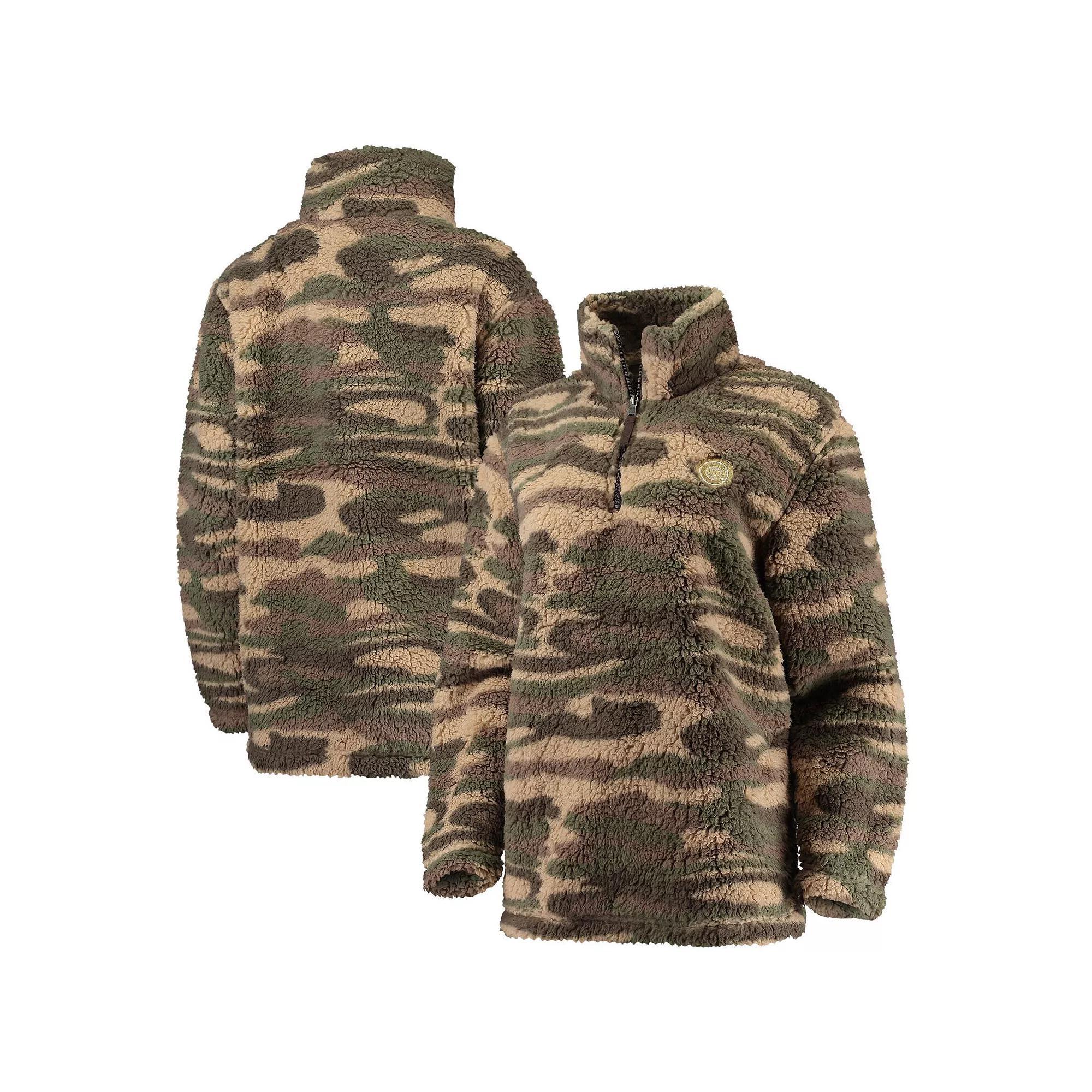 Women's G-III 4Her by Carl Banks Camo Chicago Cubs Sherpa Quarter-Zip Jacket, Size: Medium, Green Product Image