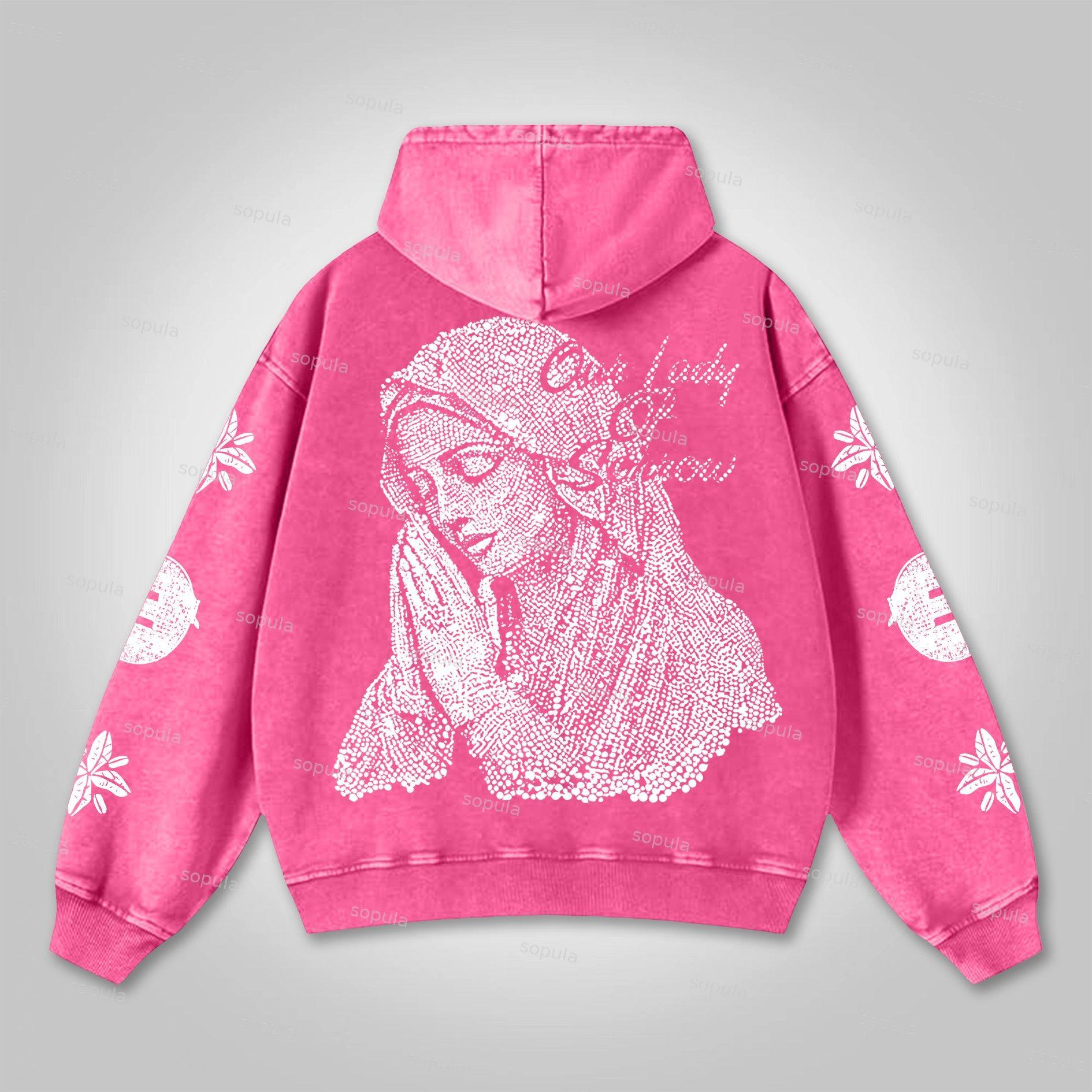 Vintage Madonna Graphic Acid Washed Oversized Hoodie Product Image