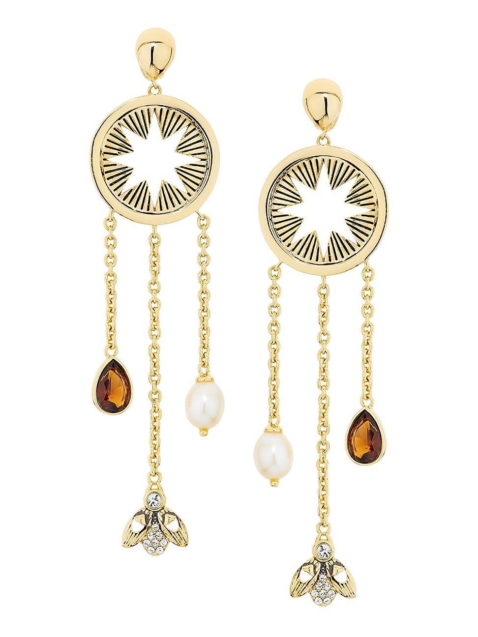 Womens Charm Amandine Goldtone, Freshwater Pearl & Cubic Zirconia Drop Earrings Product Image