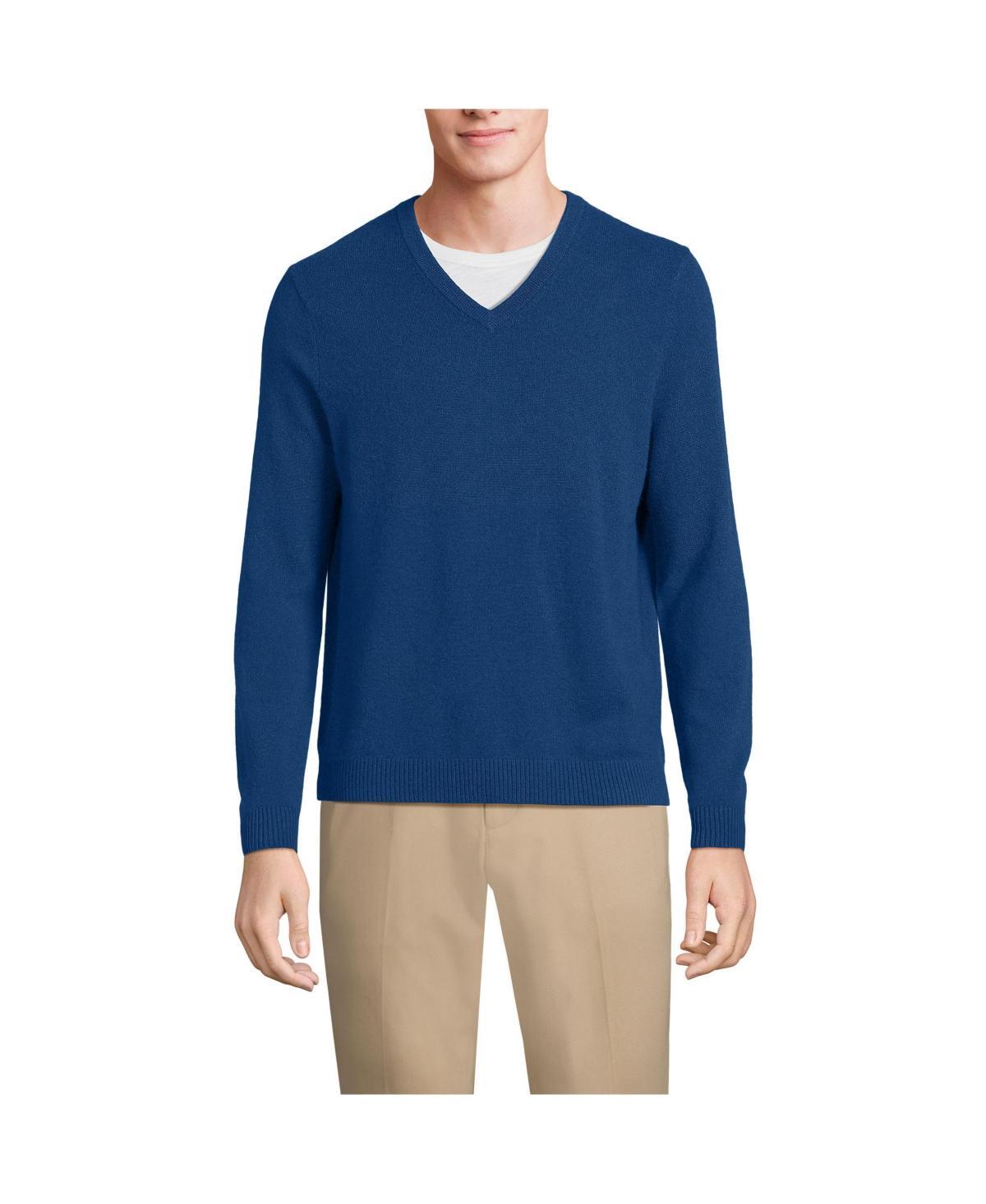 Men's Lands' End Fine-Gauge Cashmere V-neck Sweater, Size: Large, Fresh Red Product Image