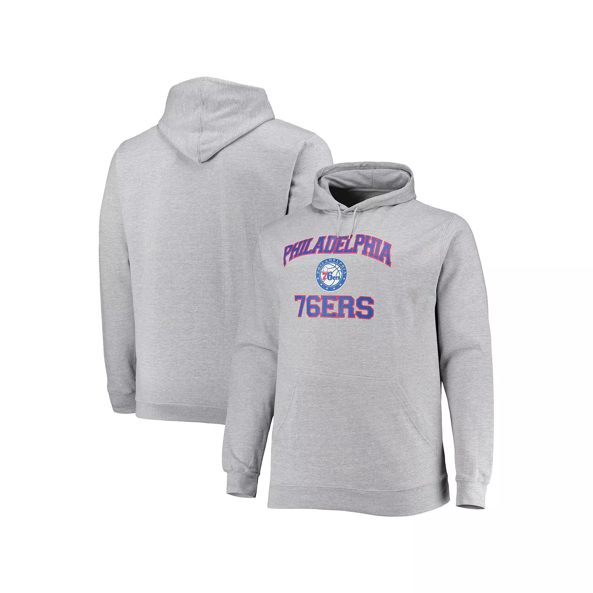 Men's Heathered Gray Philadelphia 76ers Big & Tall Heart & Soul Pullover Hoodie, Size: 3XB, 76r Grey Product Image