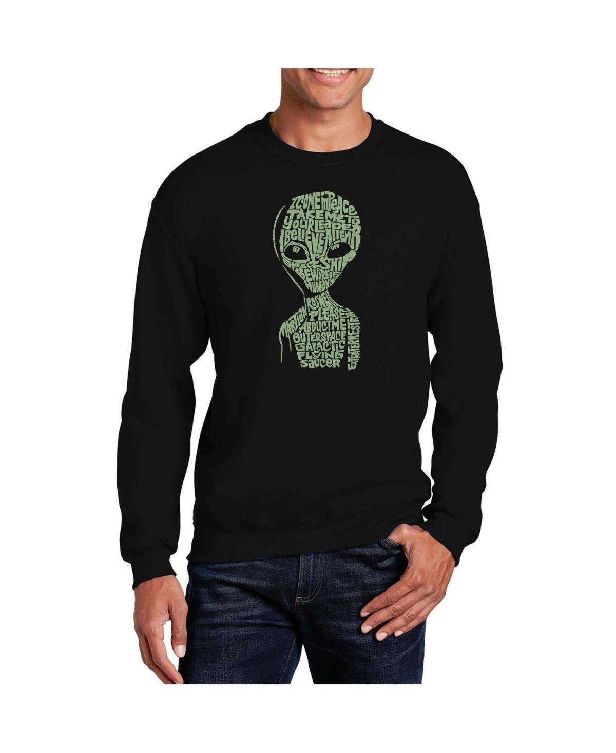 La Pop Art Mens Word Art Alien Crewneck Sweatshirt Product Image