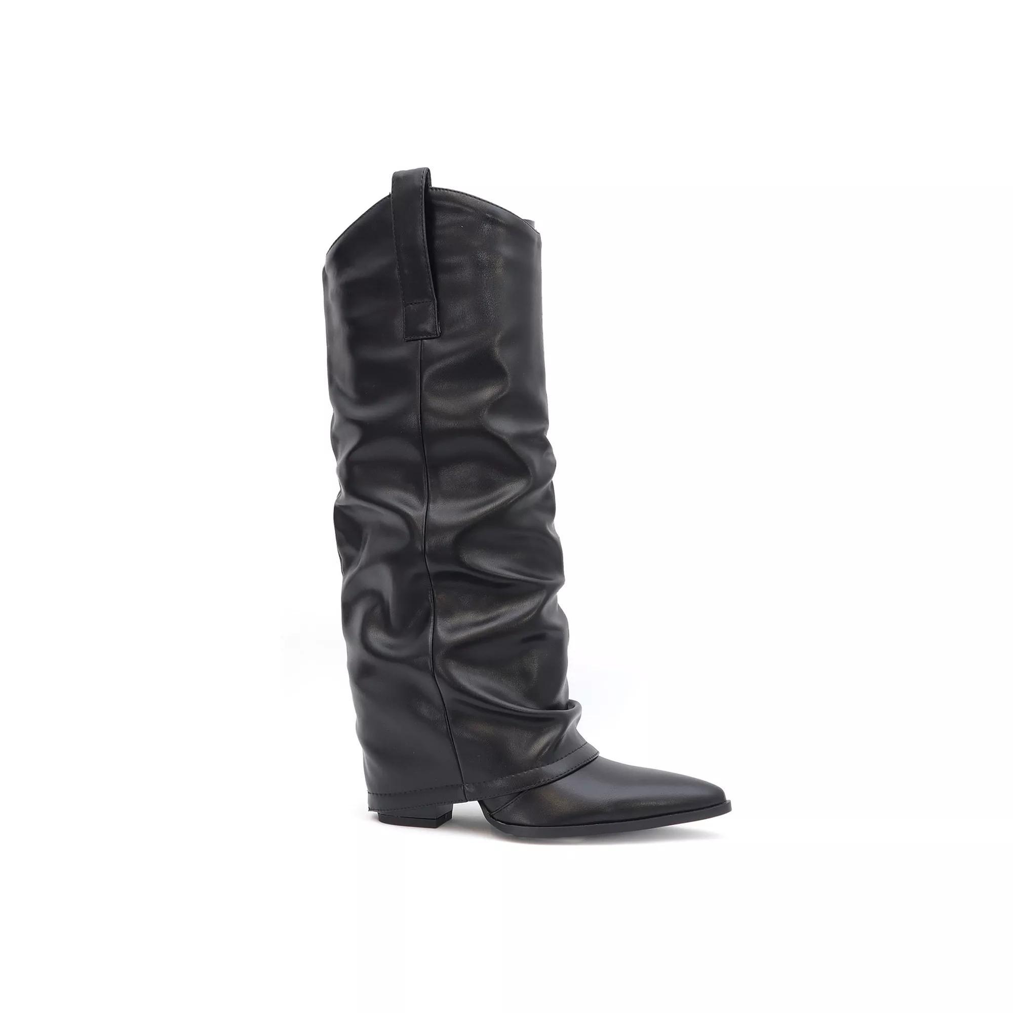 Yoki Kween Women's Western Boots With Pull Tabs, Size: 6, Black Product Image