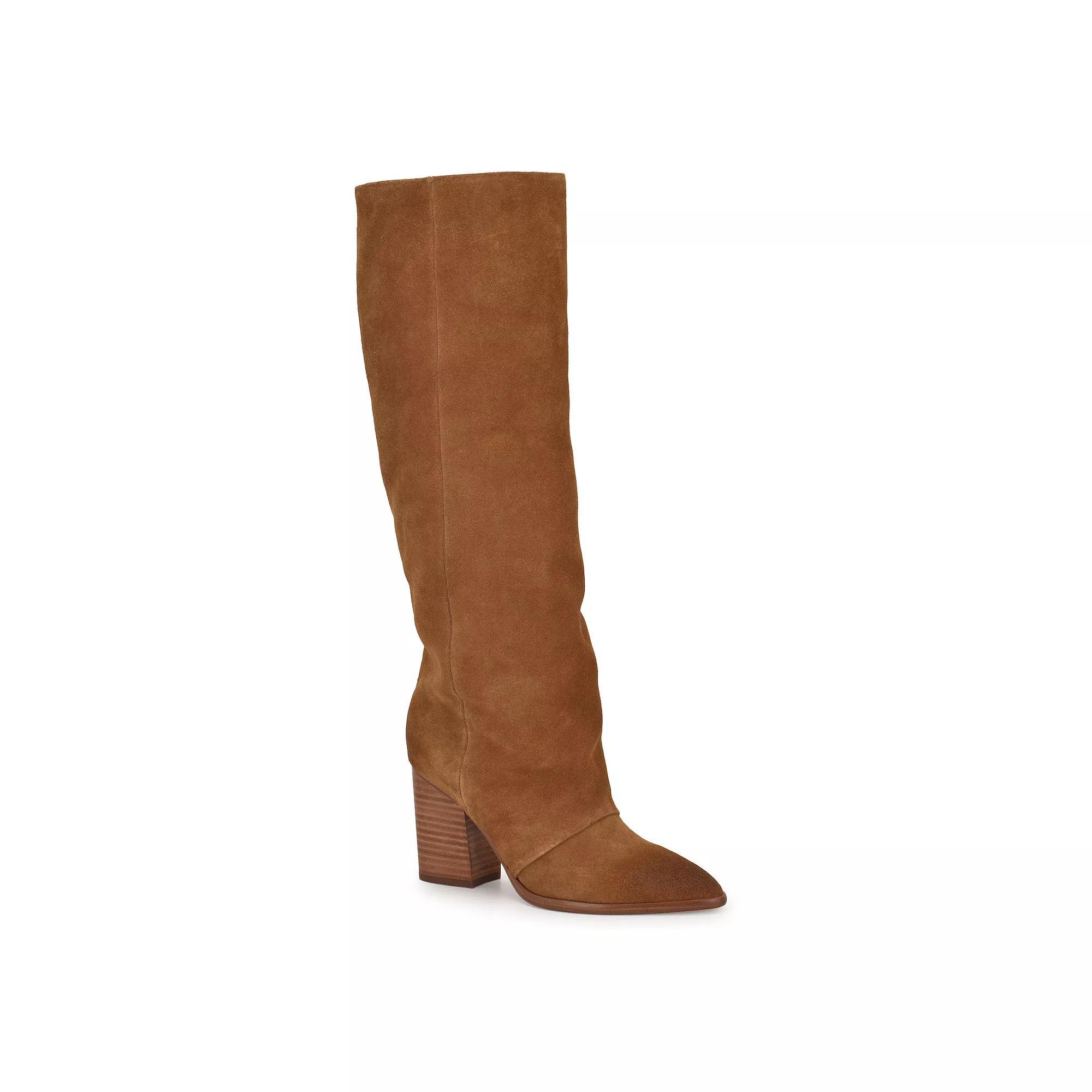 Nine West Chicke Women's Block Heel High Shaft Dress Boots, Size: 8, Red Suede Product Image
