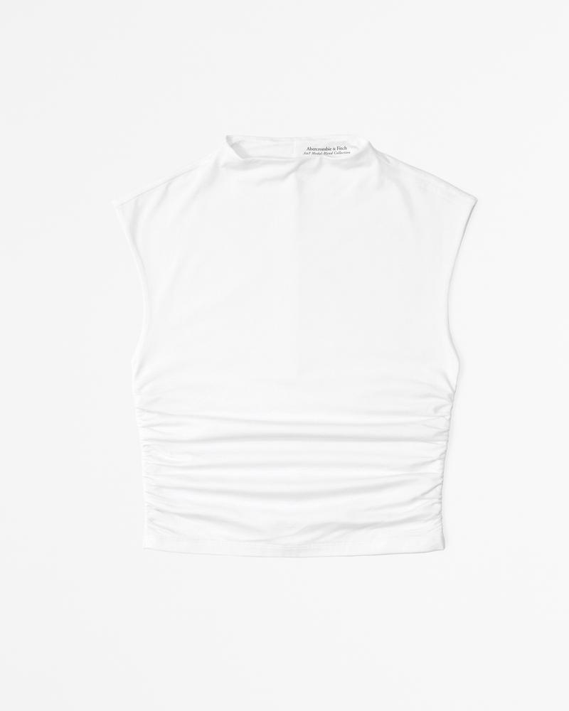 Long-Sleeve Grown-On Mockneck Top Product Image