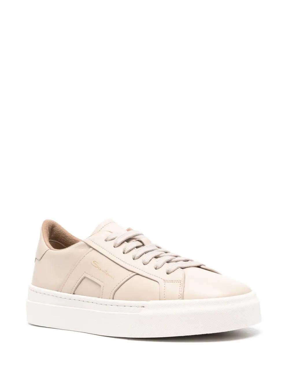 SANTONI Double Buckle Sneakers In Multicolor Product Image