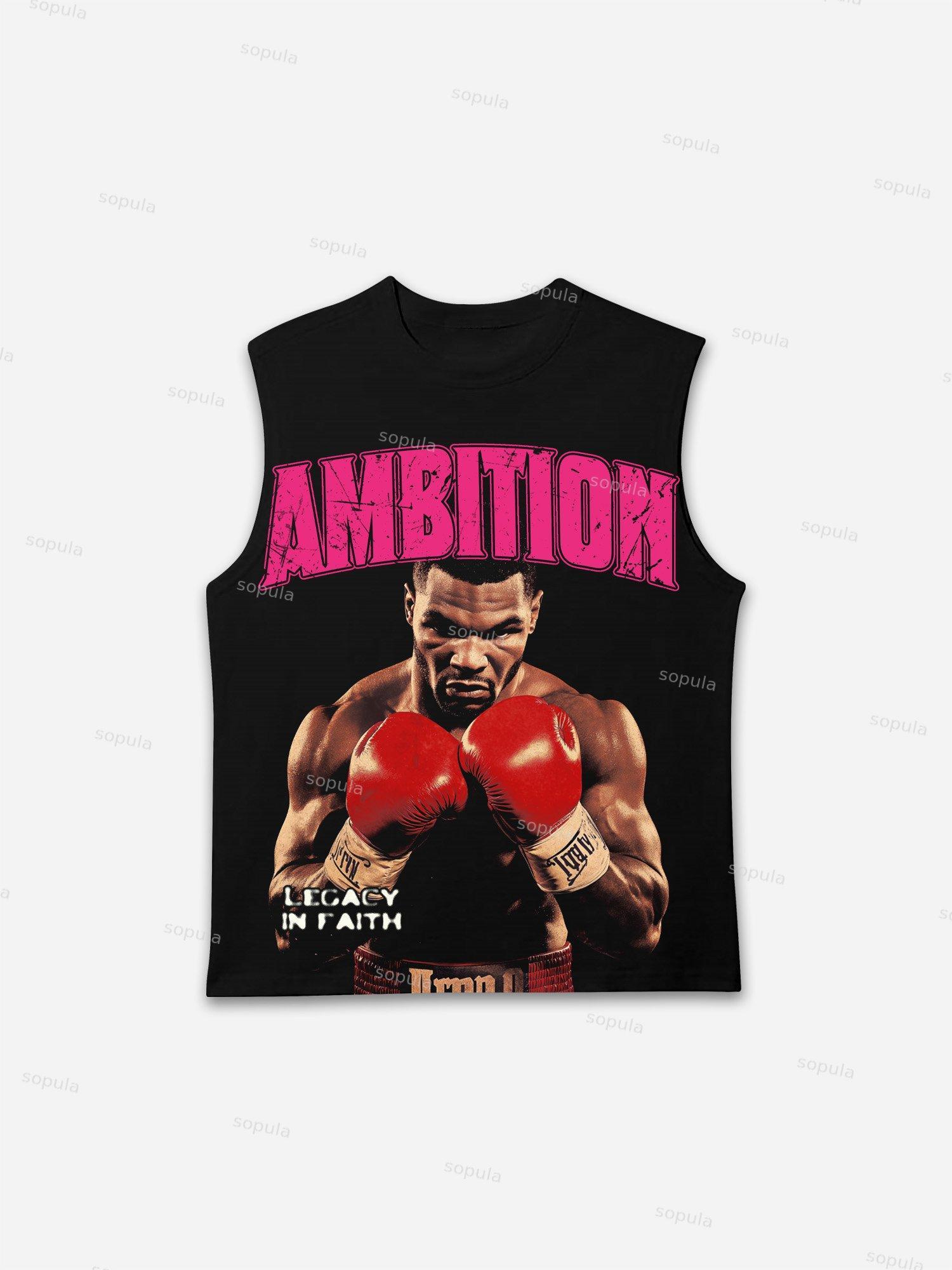 Ambition Legendary Boxer Portrait Graphic Cotton Tank Top Product Image