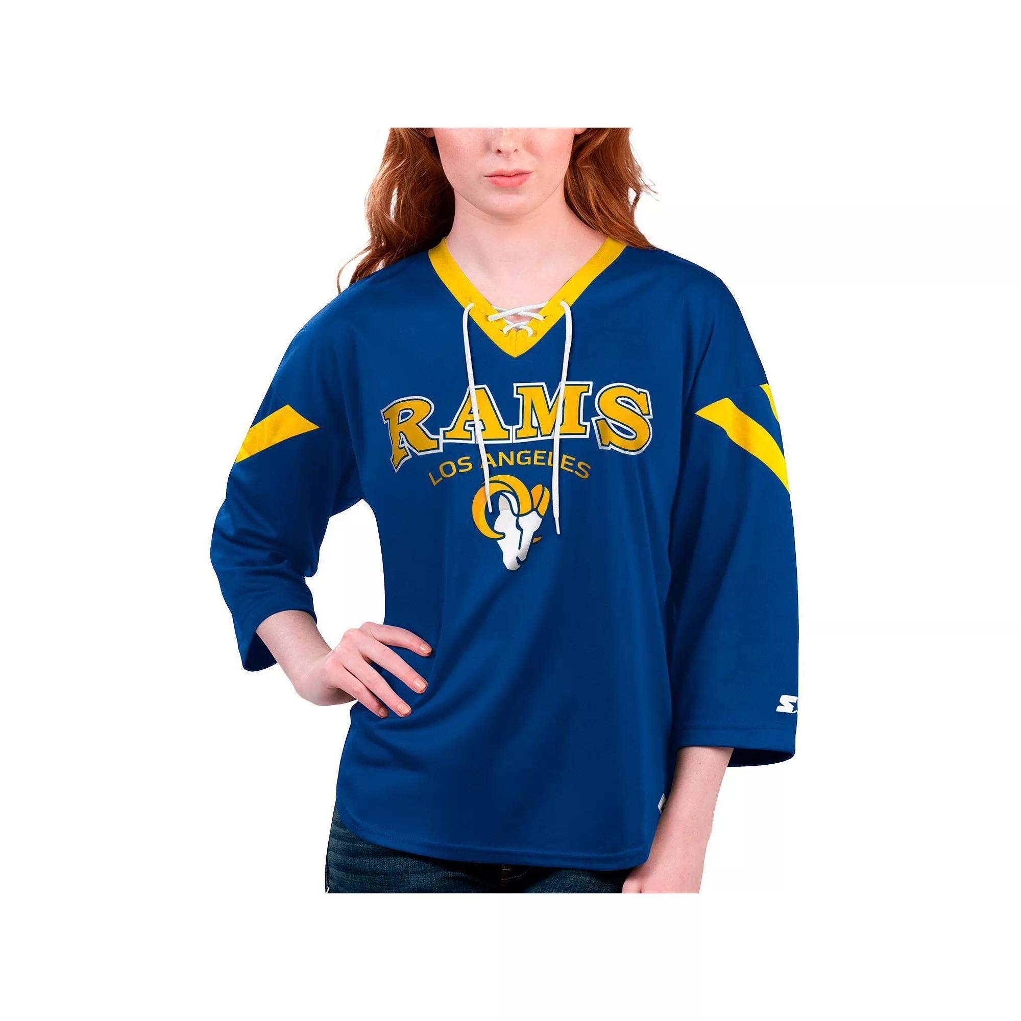 Women's Starter Purple Minnesota Vikings Rally Lace-Up 3/4 Sleeve T-Shirt, Size: Small Product Image