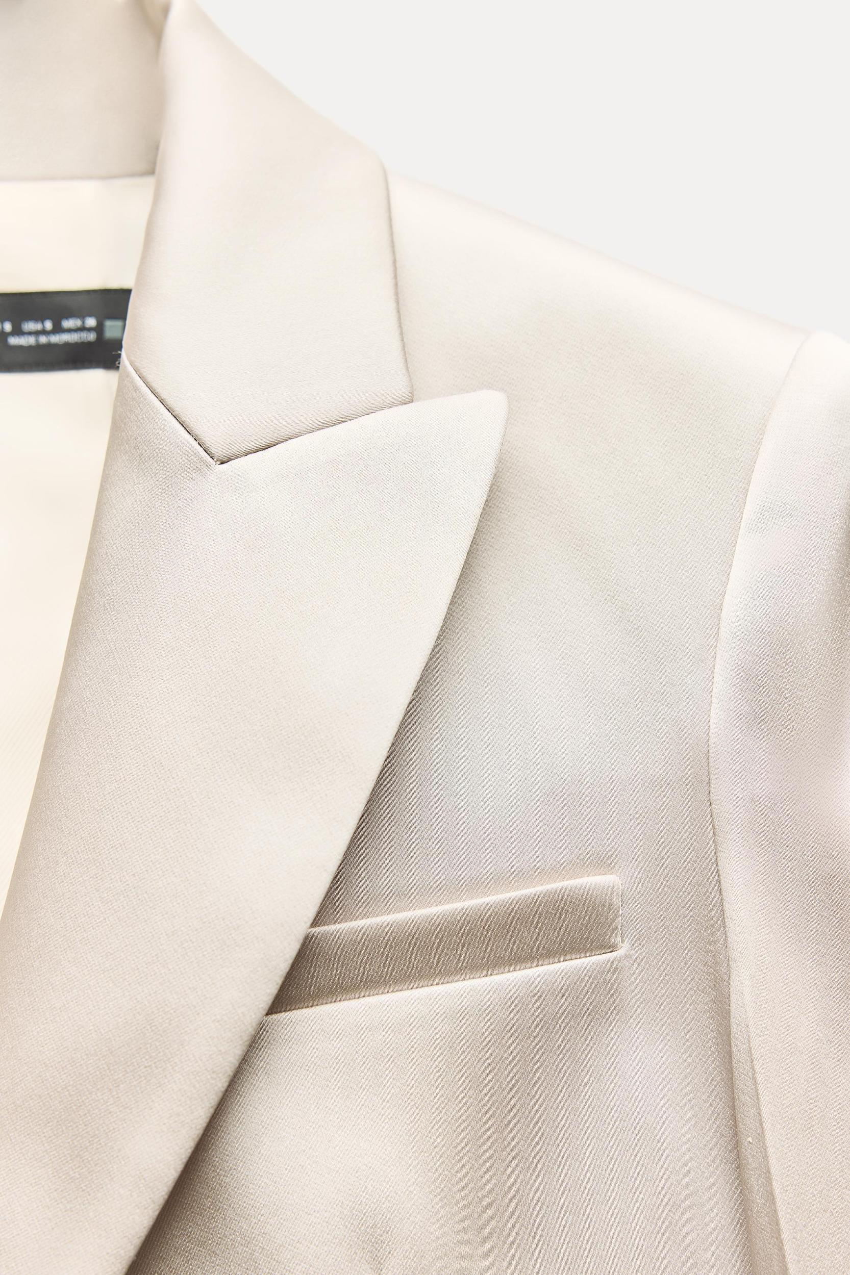 CROPPED SATIN EFFECT BLAZER Product Image