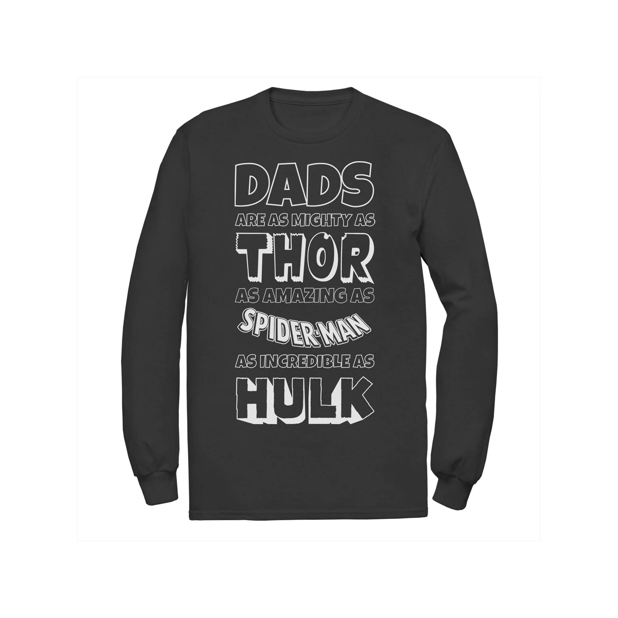 Men's Marvel Avengers Father's Day Dad Traits Long Sleeve Graphic Tee, Size: Medium, Black Product Image