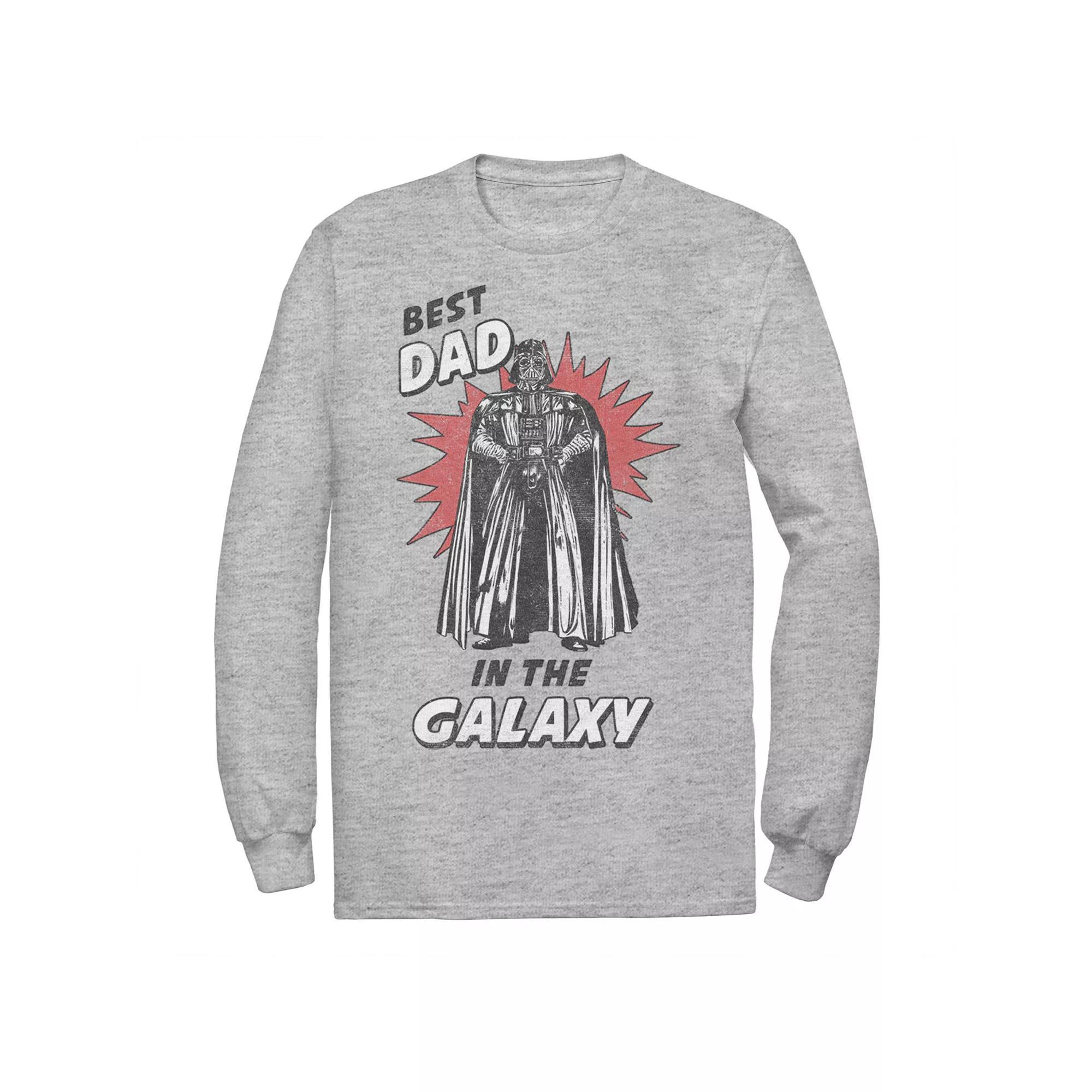 Men's Star Wars Father's Day Best Dad In The Galaxy Vintage Vader Tee, Size: Large, Athletic Grey Product Image