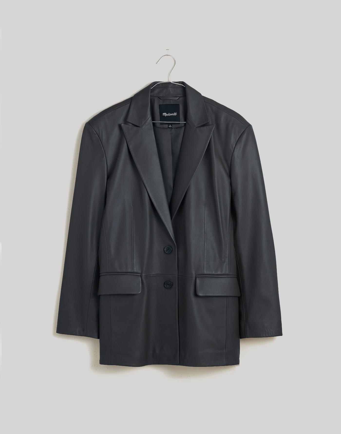 The Bedford Oversized Blazer in Leather Product Image