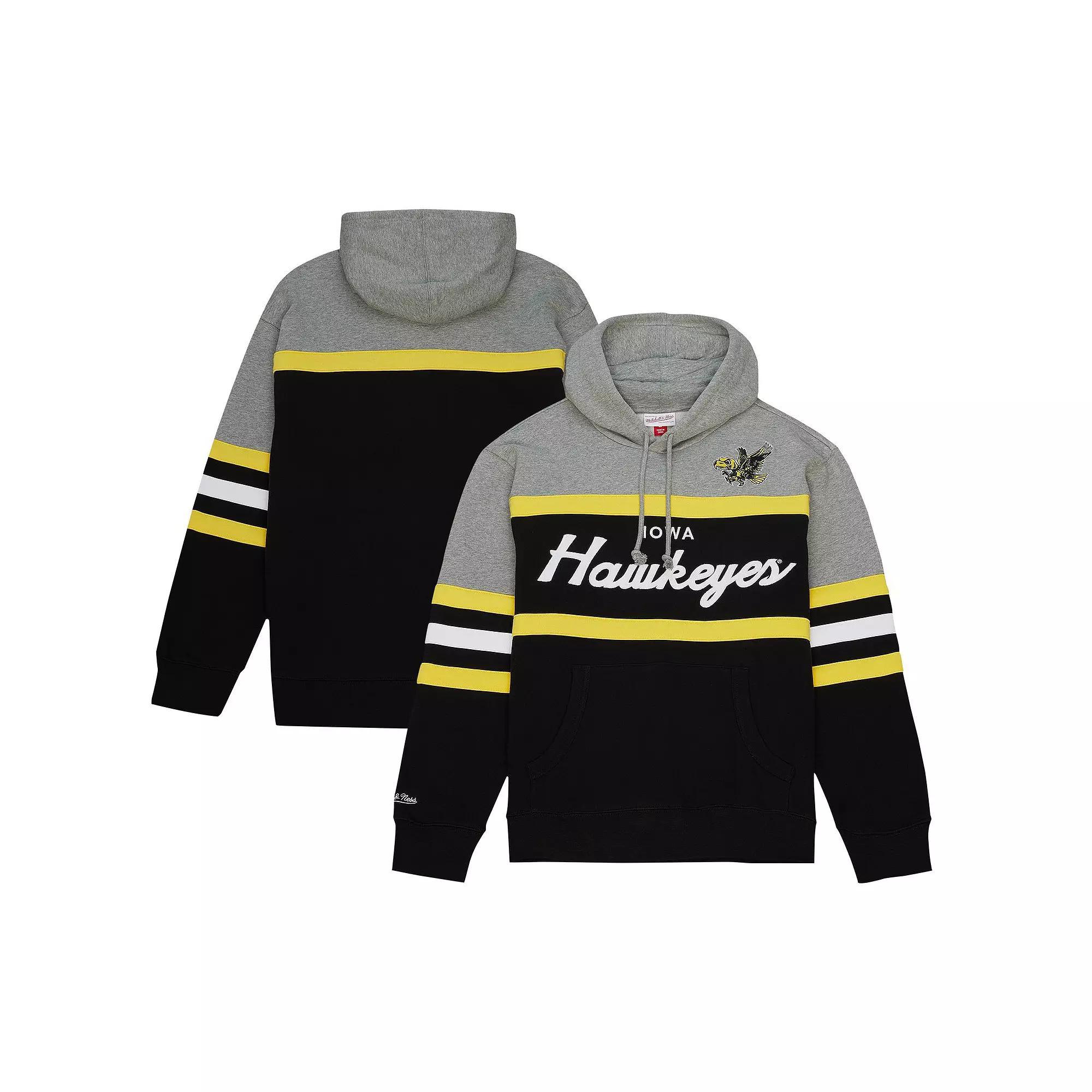 Men's Mitchell & Ness  Black Iowa Hawkeyes Head Coach Pullover Hoodie, Size: Small Product Image
