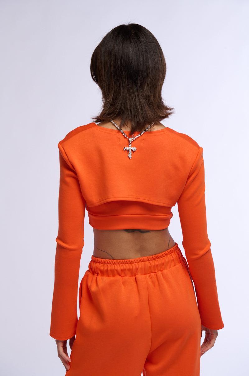 PAXTON SUPER LUXE BOLERO TOP IN ORANGE Product Image
