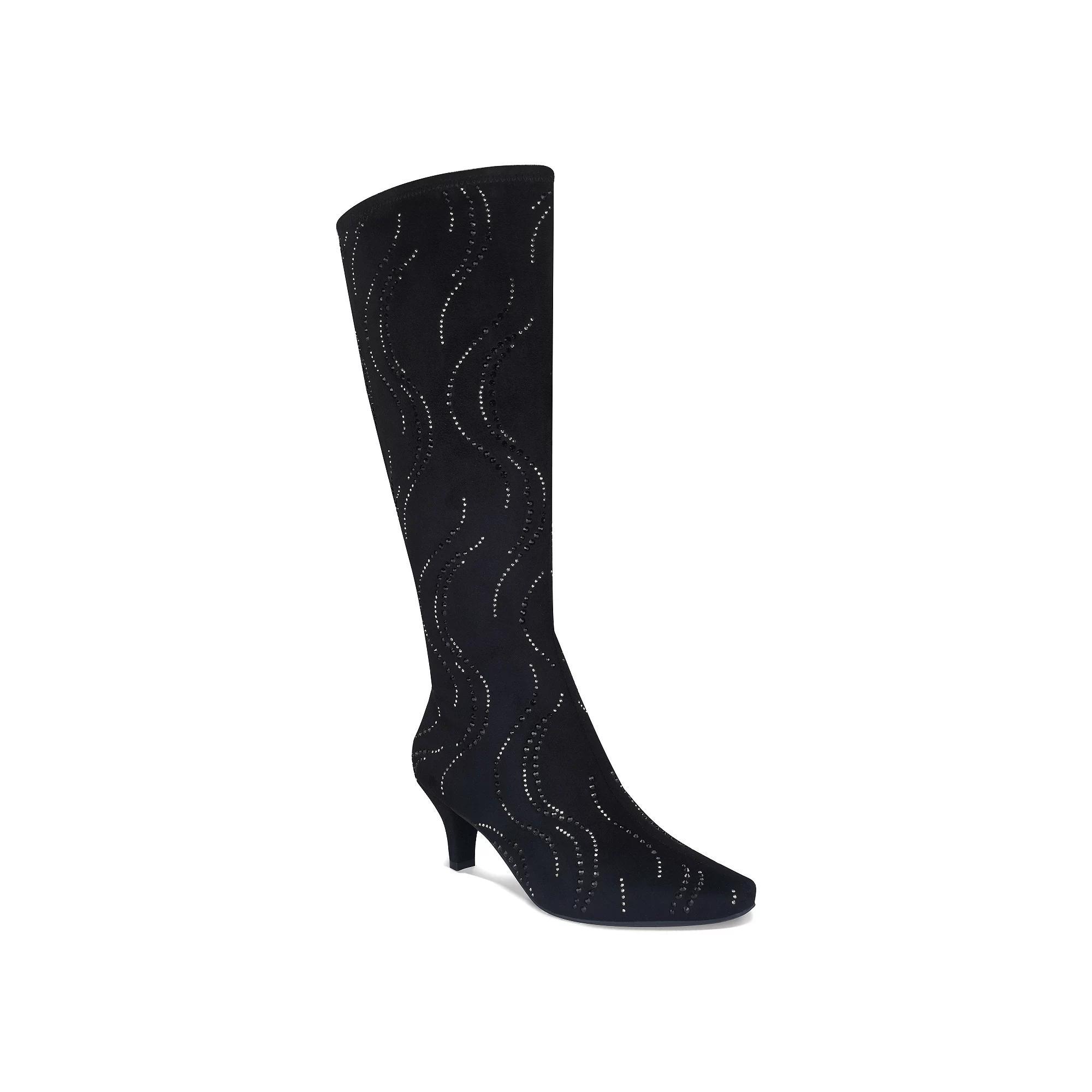 Women's Impo Namora Embellished Stretch Boots, Size: 8.5 Medium, Black Product Image