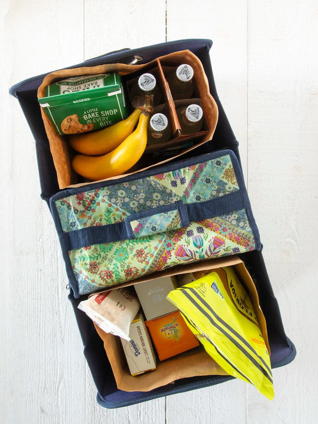 Car Trunk Organizer - Navy Folk Flower Product Image