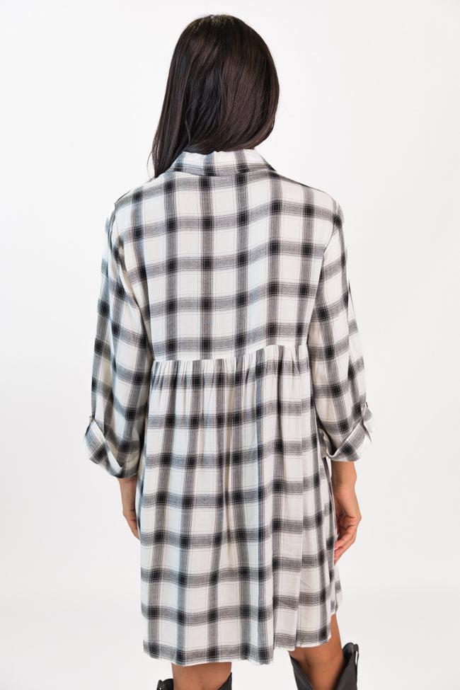 Let's Find Out Black And White Plaid Button Down Dress FINAL SALE Product Image