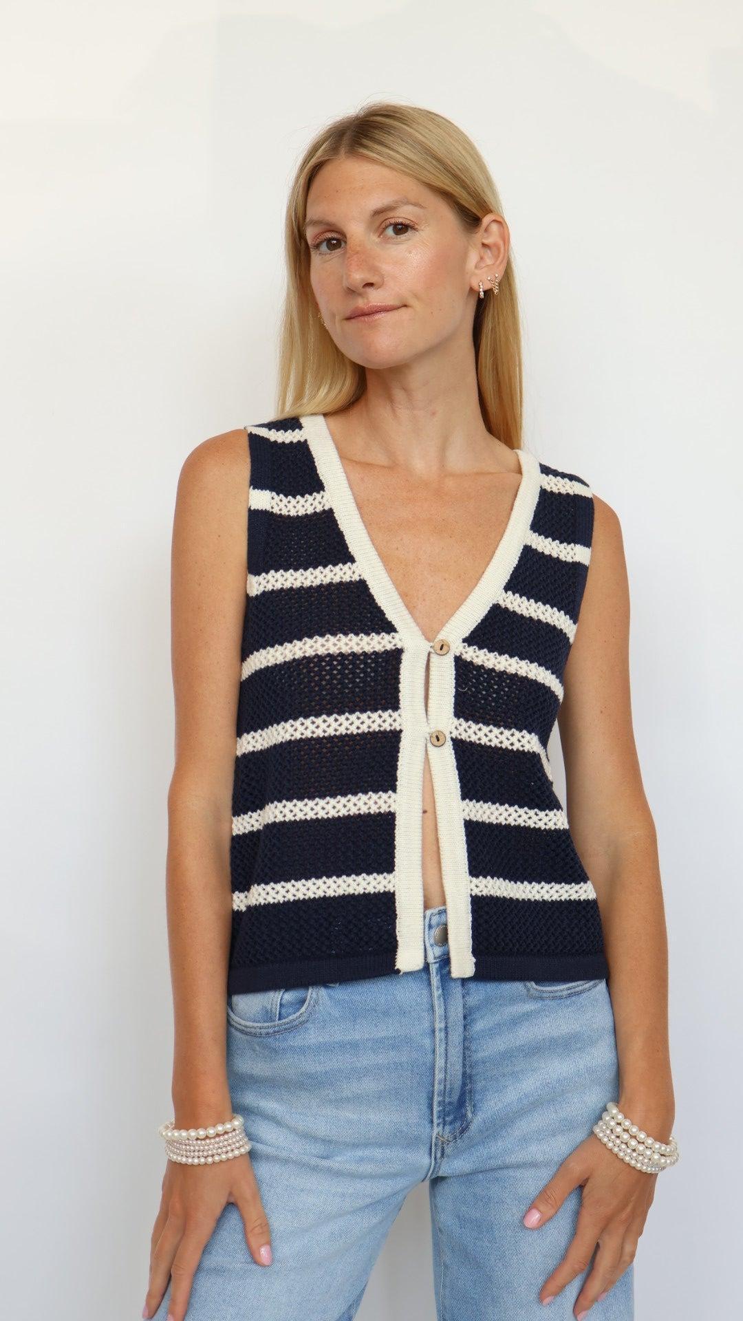Serena Stripe Knit Top Product Image