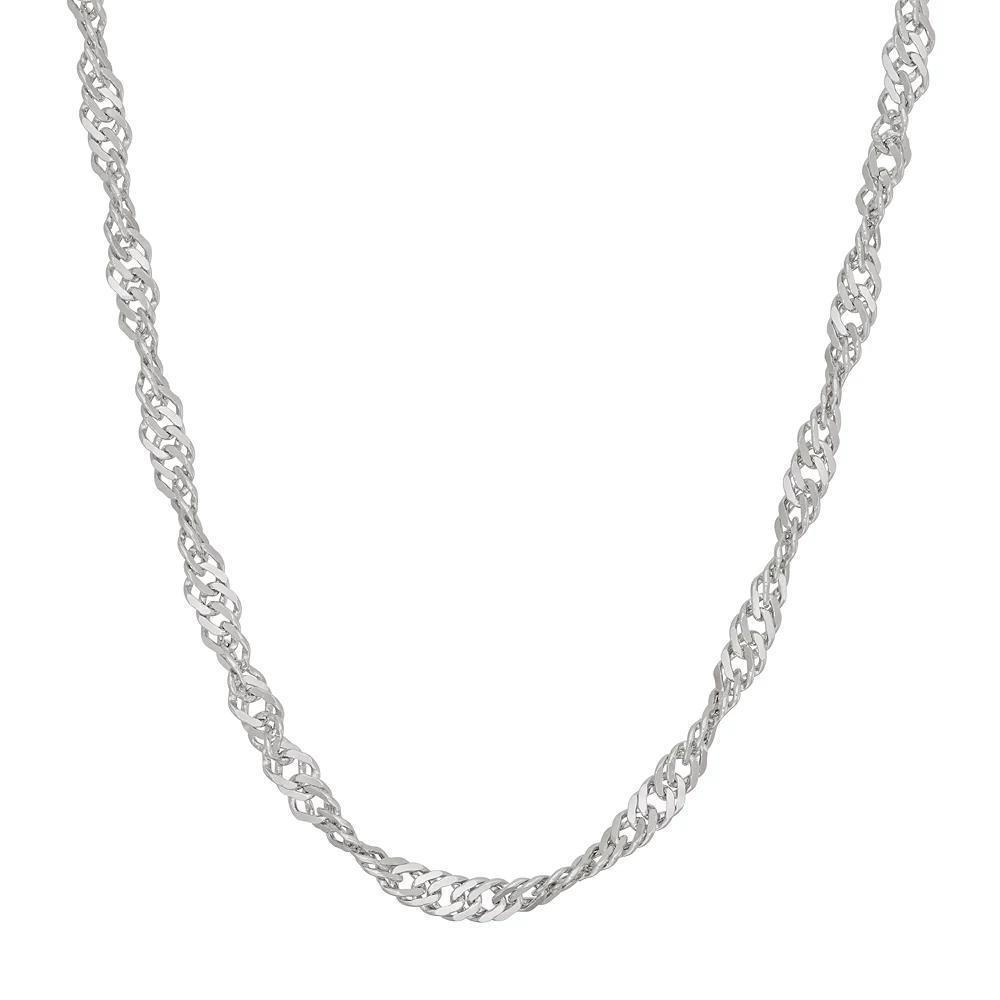 Jordan Blue Sterling Silver Disco Chain Necklace, Women's, Size: 24", Grey Product Image