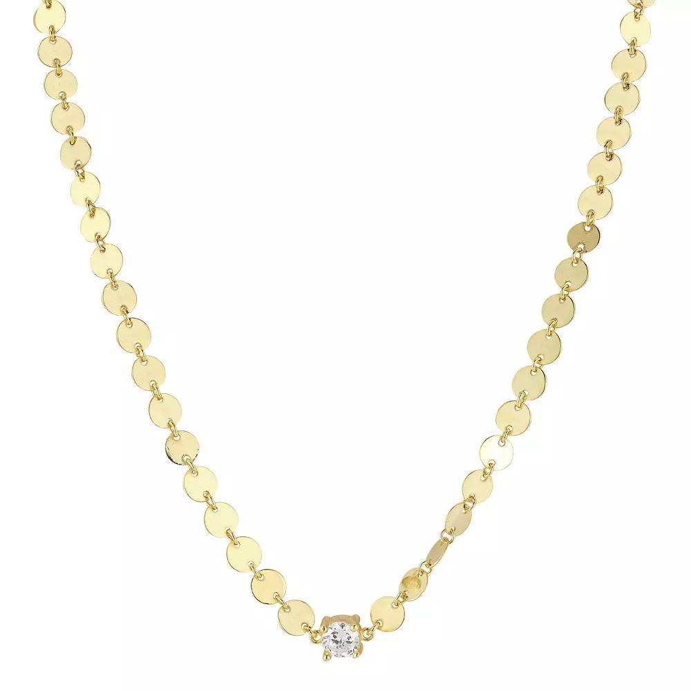 Sunkissed Sterling Cubic Zirconia Mirror Chain Necklace, Women's, Gold Tone Product Image