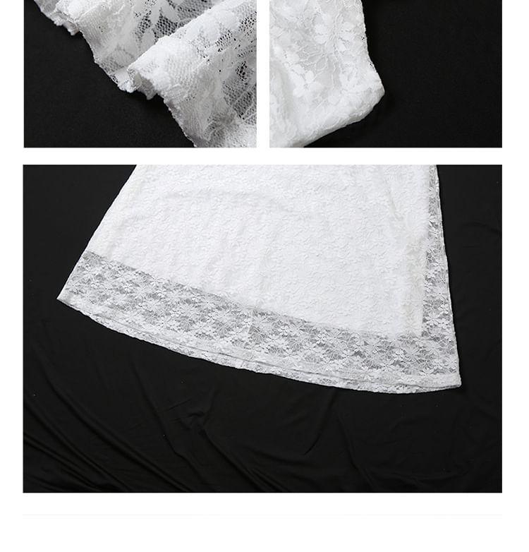 Off-Shoulder Floral Lace Maxi Sundress Product Image