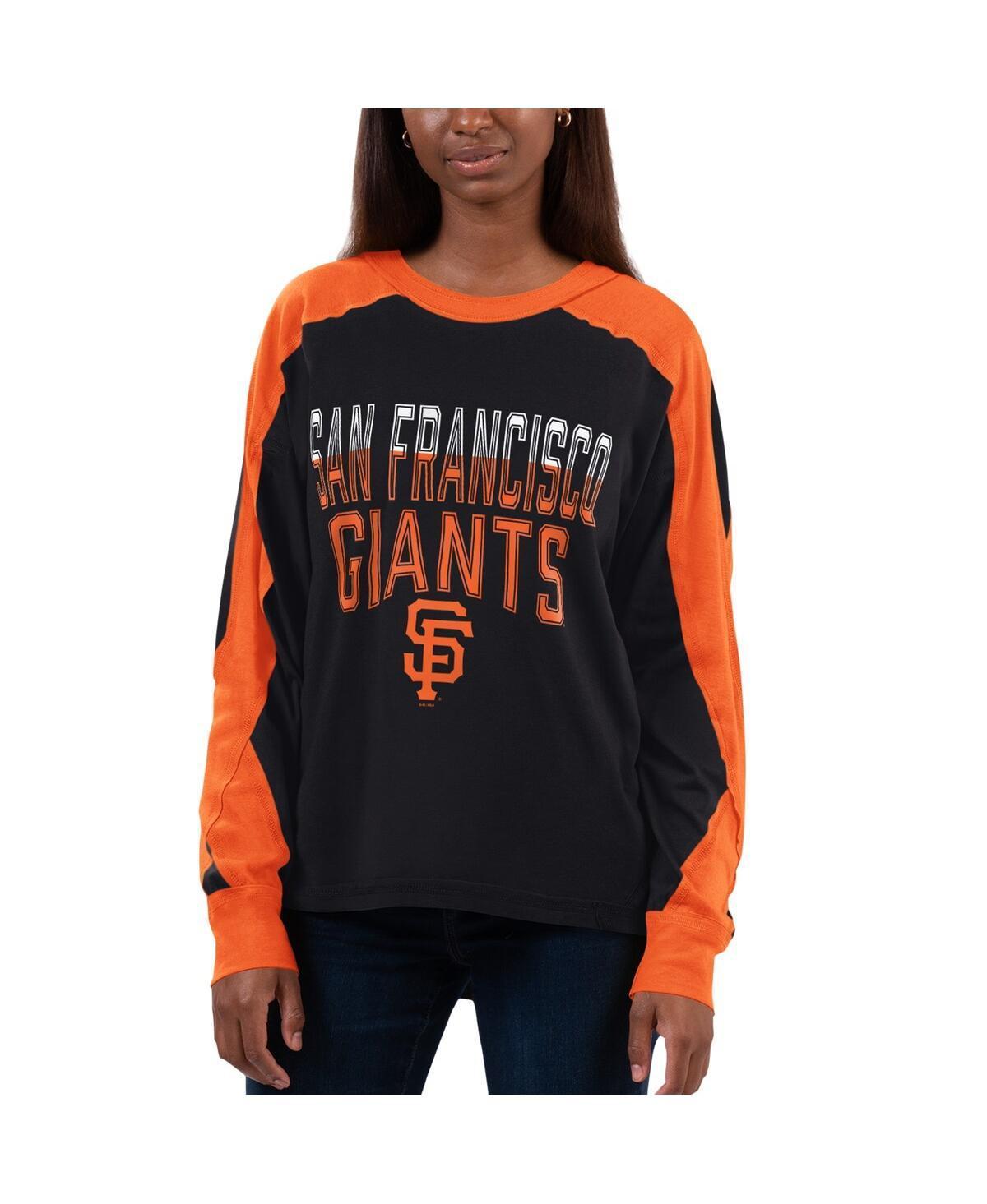 Women's G-III 4Her by Carl Banks Black/Orange San Francisco Giants Smash Raglan Long Sleeve T-Shirt, Size: Medium Product Image