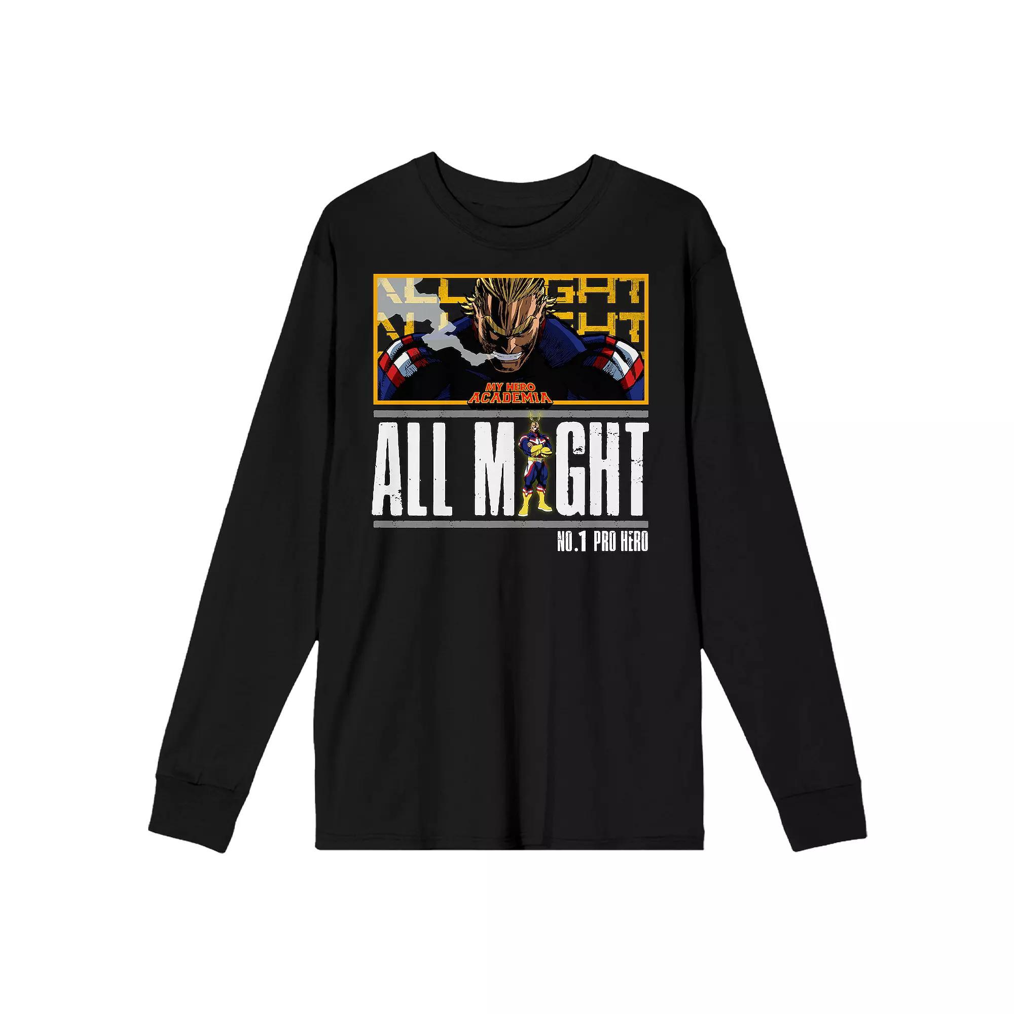 Men's My Hero Academia All Might Long Sleeve Tee, Size: Medium, Black Product Image