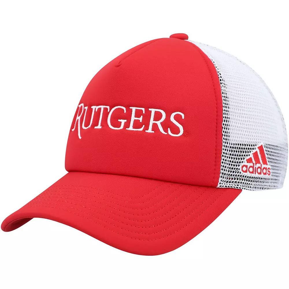 Mens adidas Scarlet/White Rutgers Scarlet Knights Foam Trucker Snapback Hat Product Image