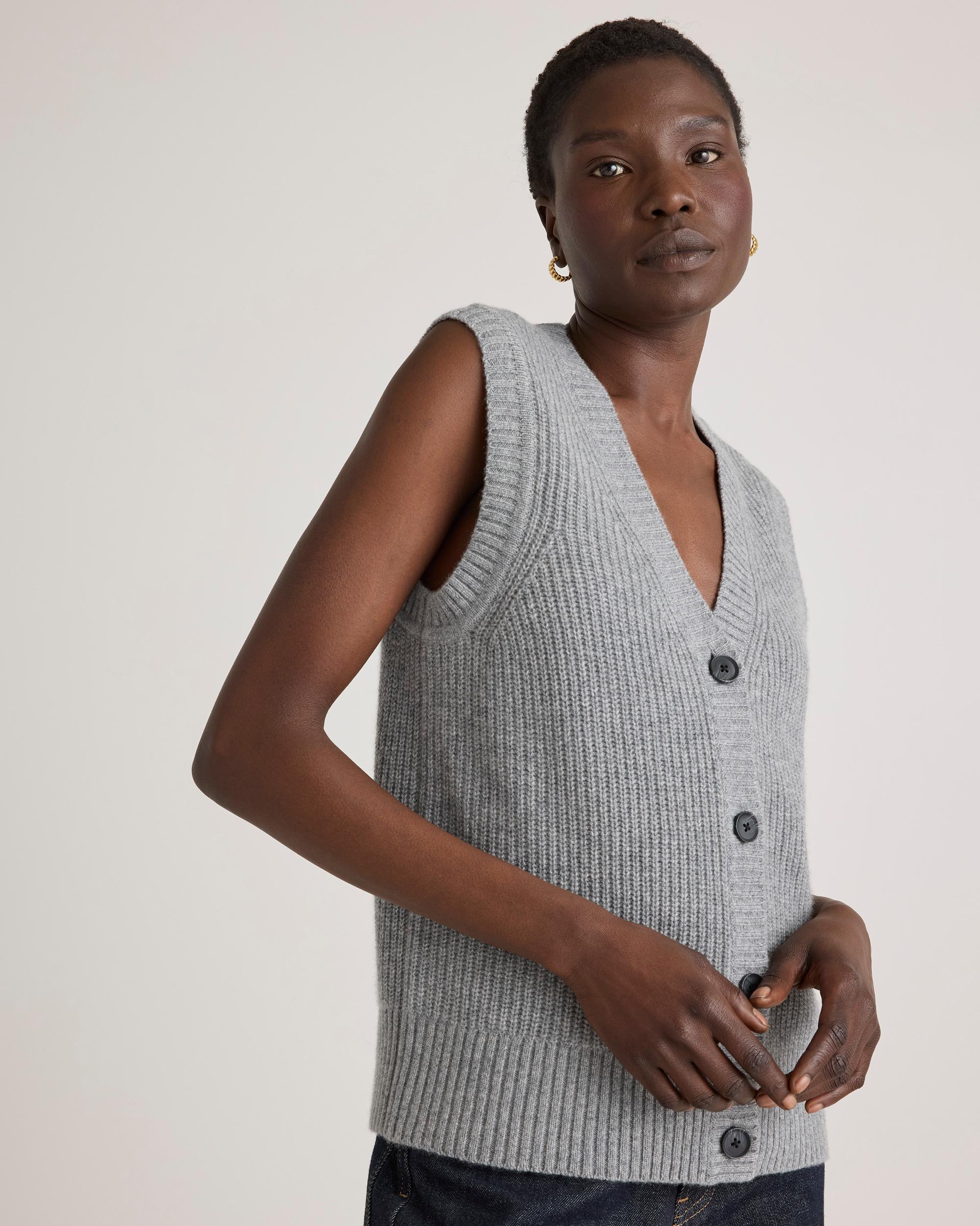Quince | Women's Mongolian Cashmere Fisherman Sweater Vest Product Image