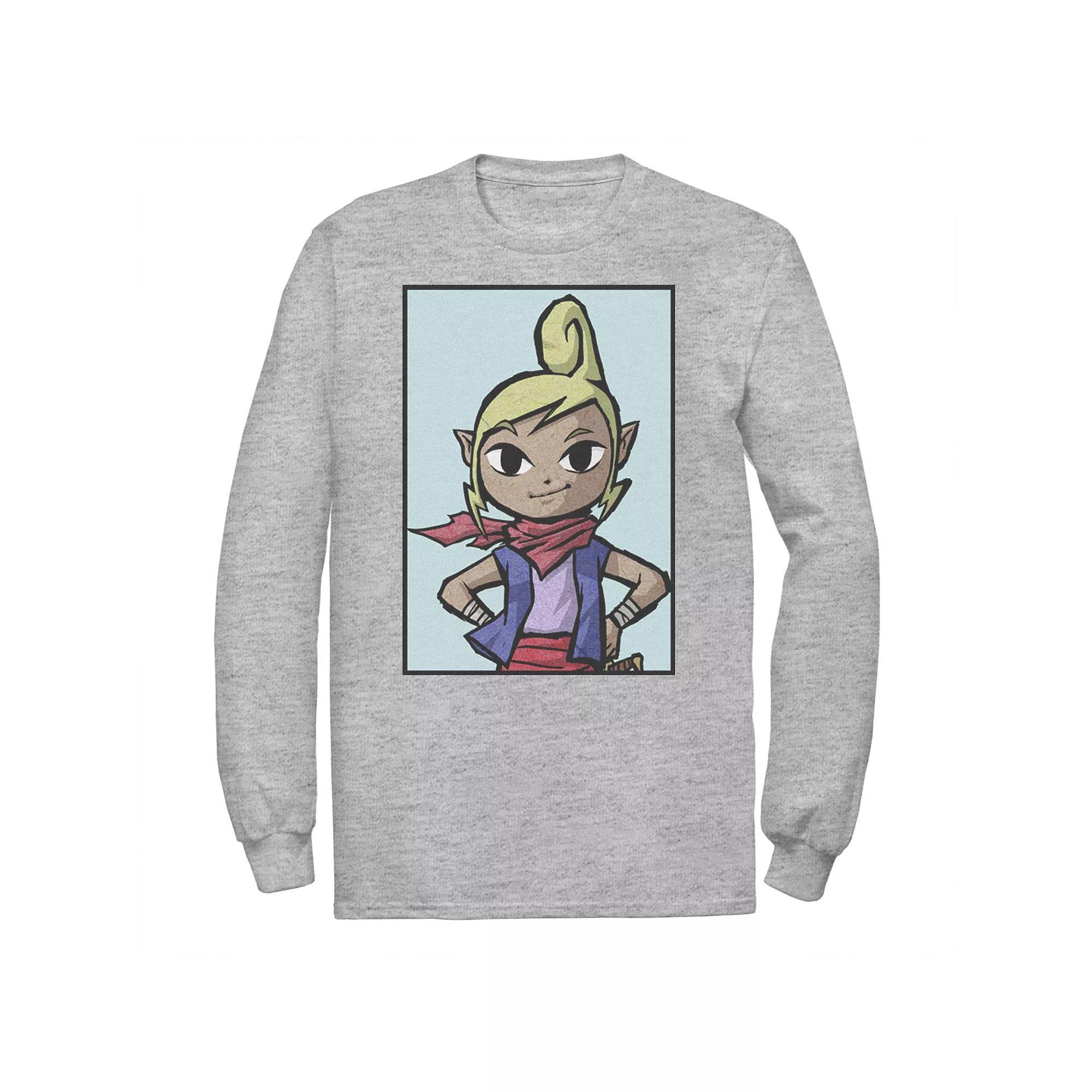 Big & Tall The Legend Of Zelda Wind Waker Tetra Long Sleeve, Men's, Size: XXL Tall, Athletic Grey Product Image