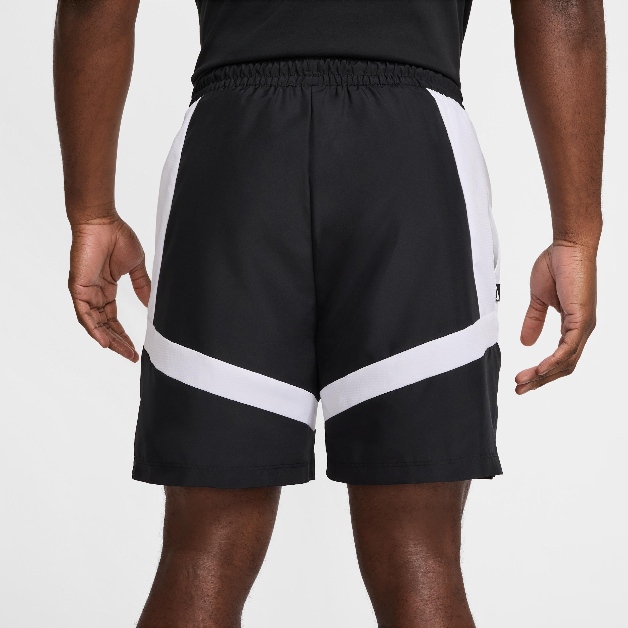 Nike Mens Icon 6 Woven Basketball Shorts in BLACK/WHITE/BLACK Product Image