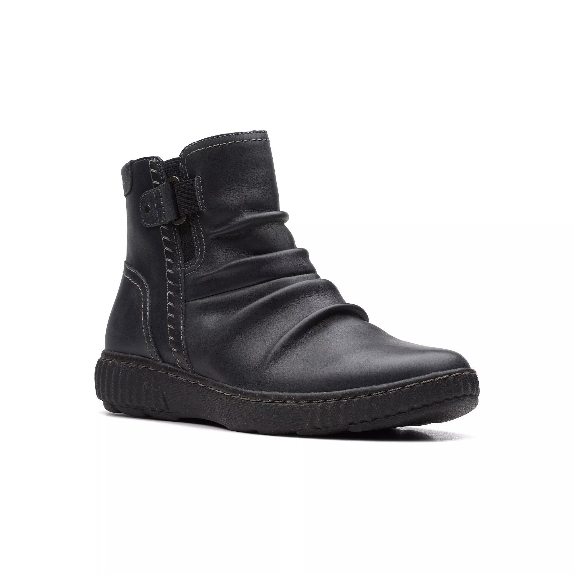 Clarks® Caroline Orchid Women's Leather Ankle Boots, Size: 7.5, Black Product Image